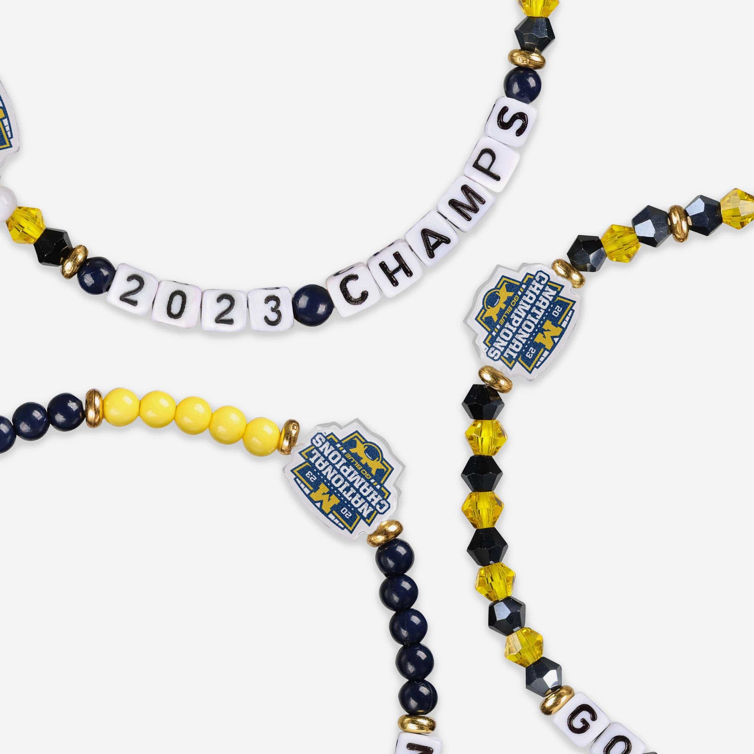 Michigan Wolverines 2023 Football National Champions 3 Pack Friendship Bracelet - Image 2