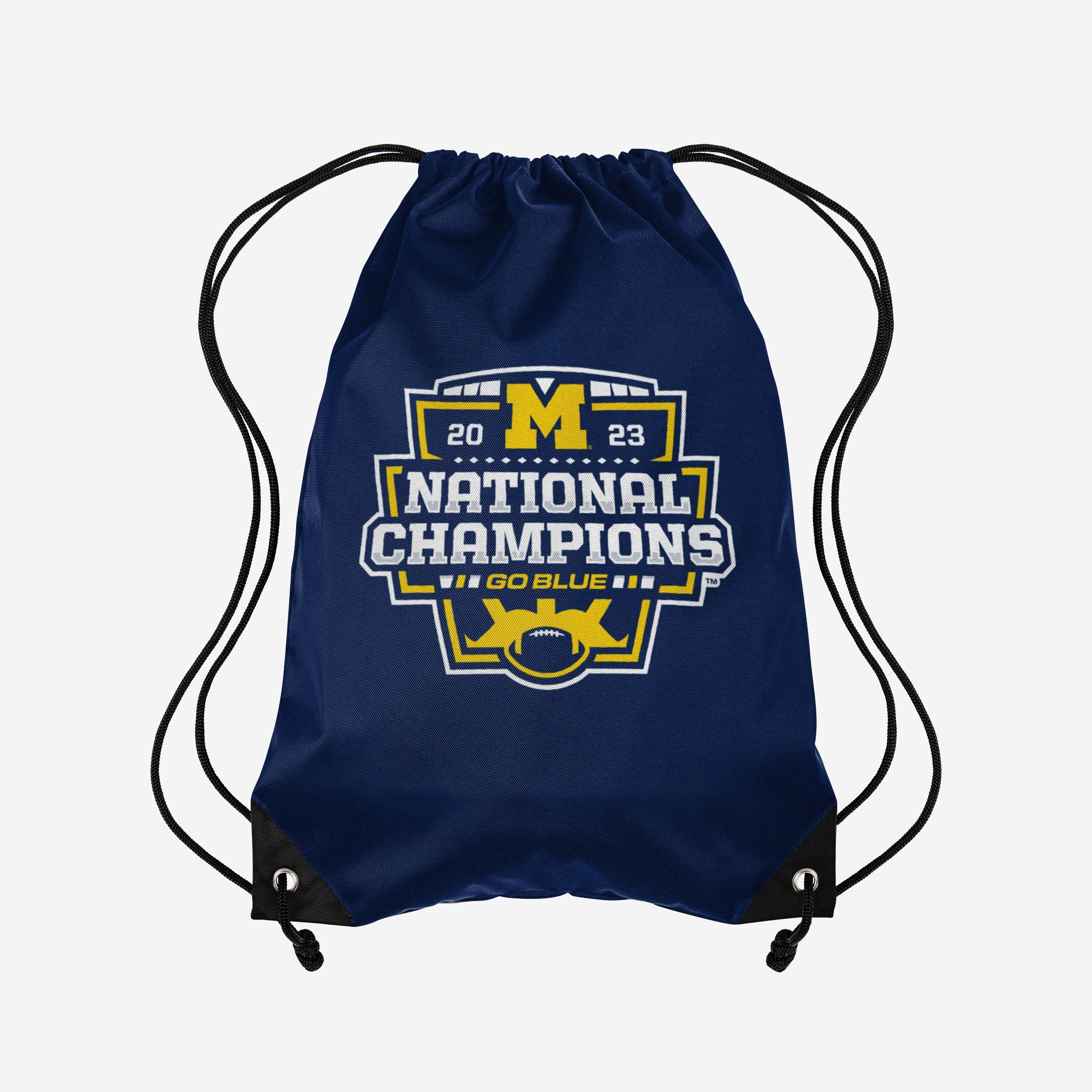 Michigan Wolverines 2023 Football National Champions Big Logo Wordmark Drawstring Backpack