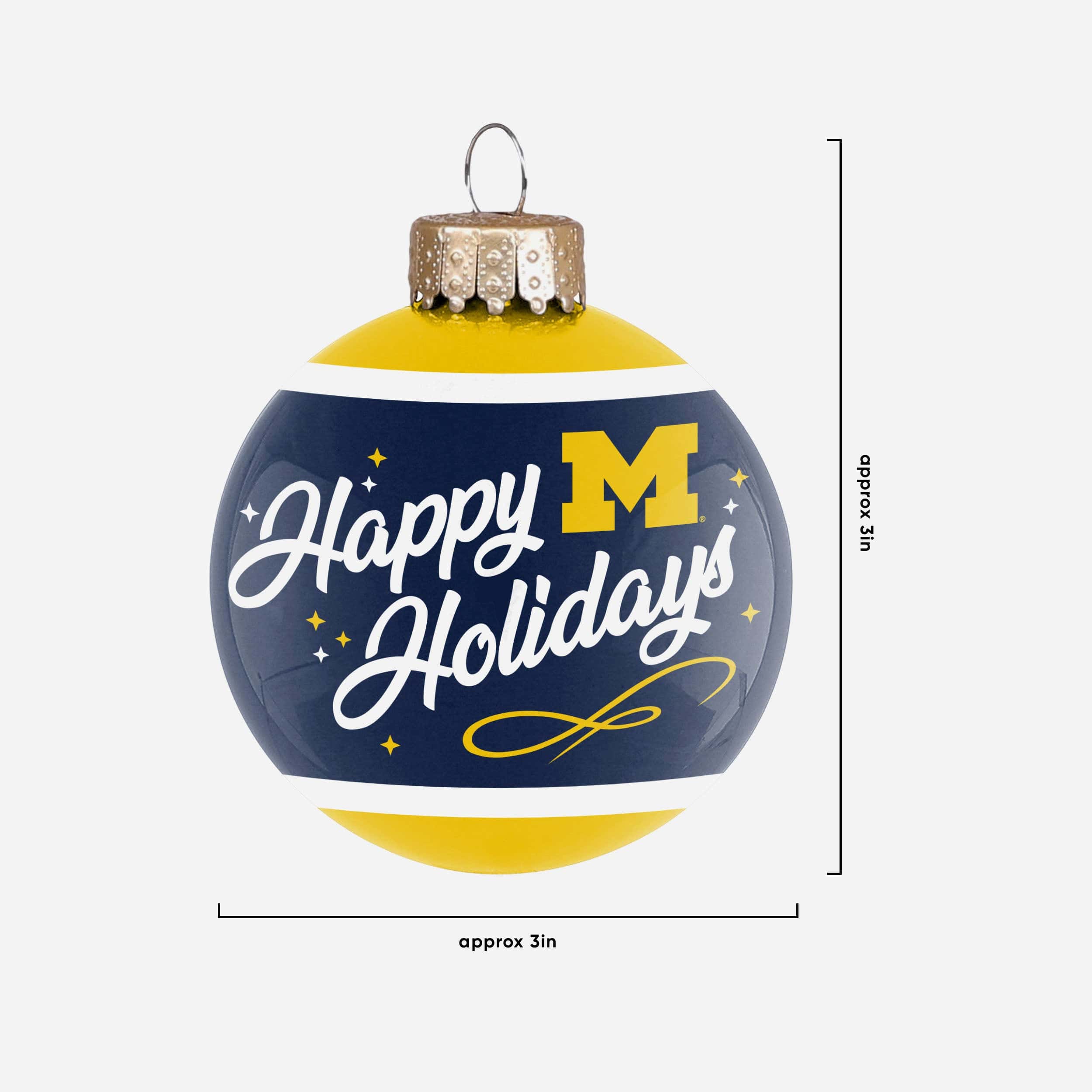 Michigan Wolverines 2023 Football National Champions Glass Ball Ornament - Image 2