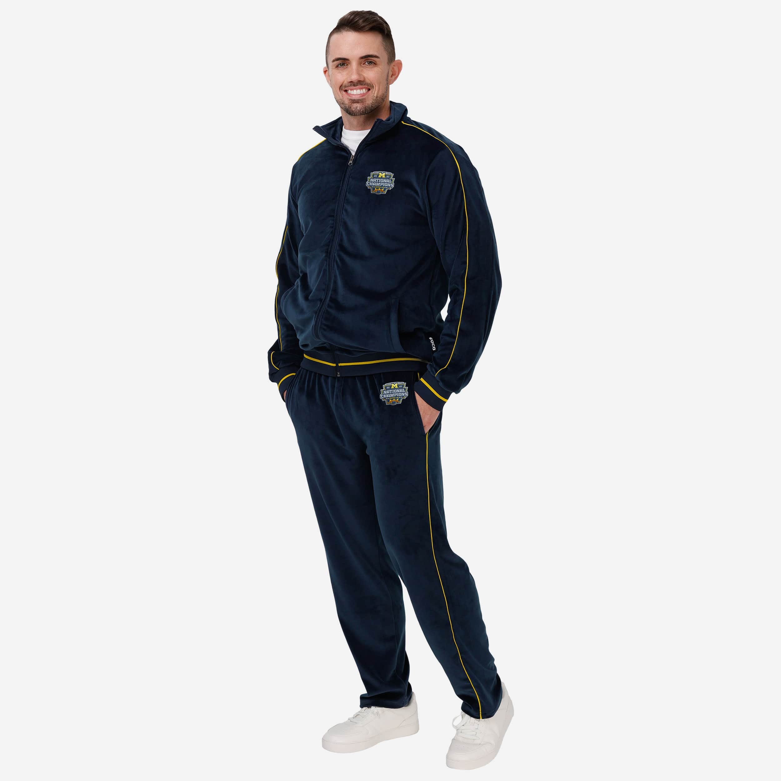 Michigan Wolverines 2023 Football National Champions Velour Zip Up Top - Image 5