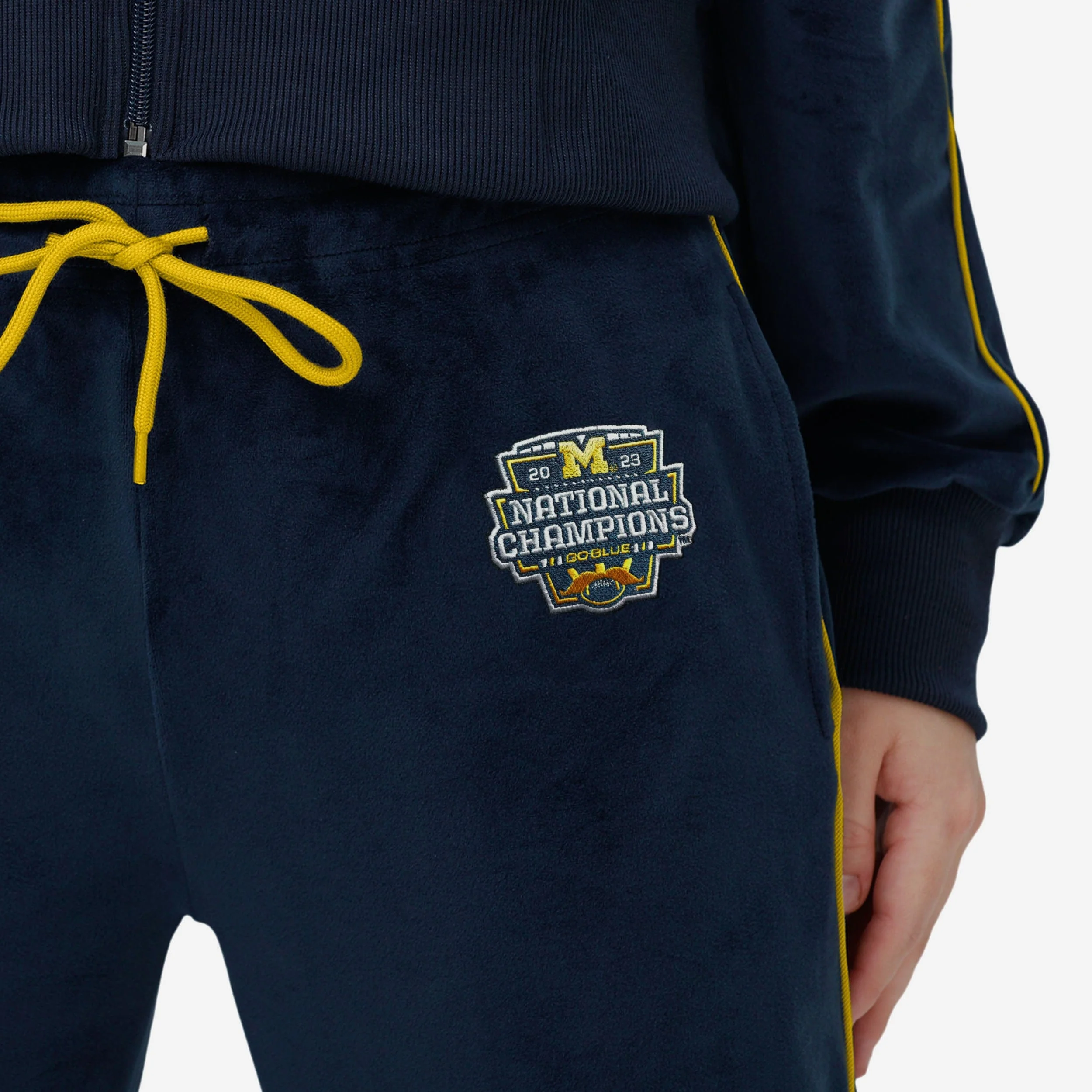 Michigan Wolverines 2023 Football National Champions Womens Velour Pants - Image 3