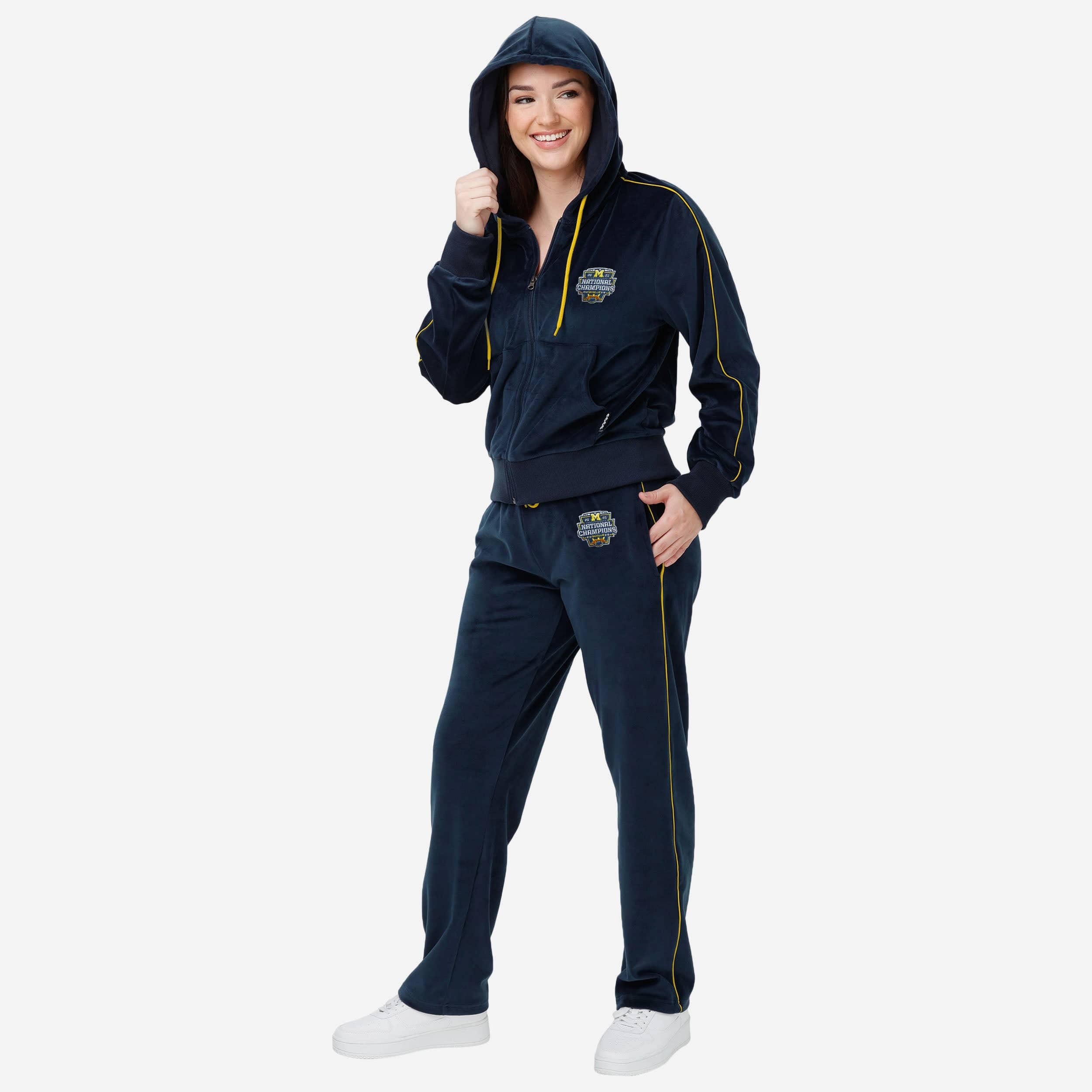 Michigan Wolverines 2023 Football National Champions Womens Velour Pants - Image 5