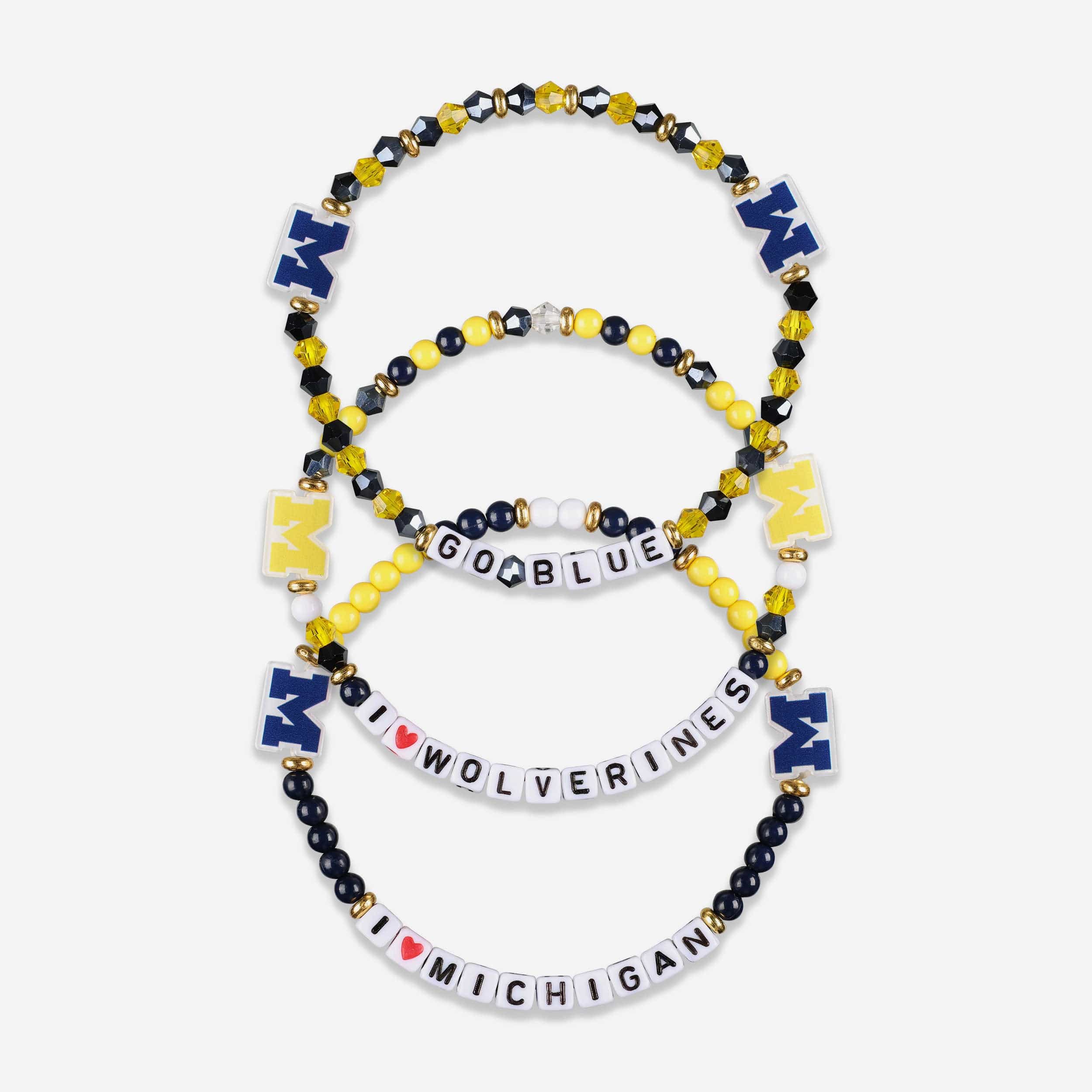 Michigan Wolverines 3 Pack Friendship Bracelet
