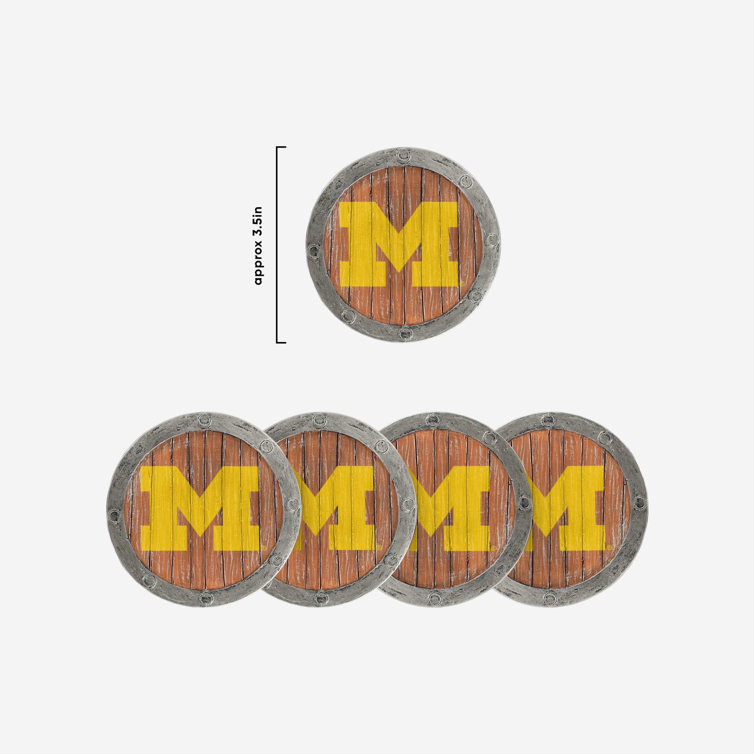 Michigan Wolverines 5 Pack Barrel Coaster Set - Image 5