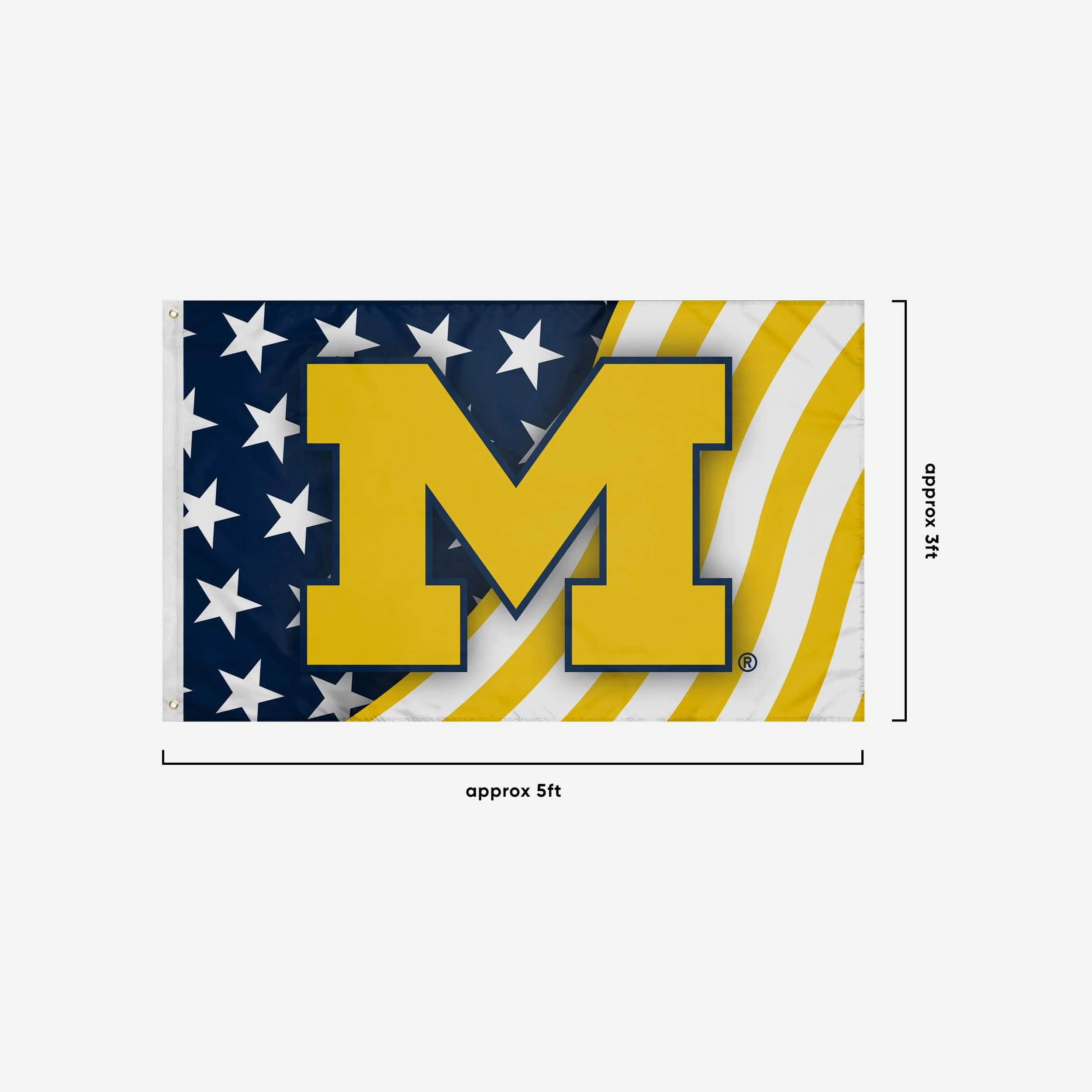 Michigan Wolverines Americana Horizontal Flag - Image 3