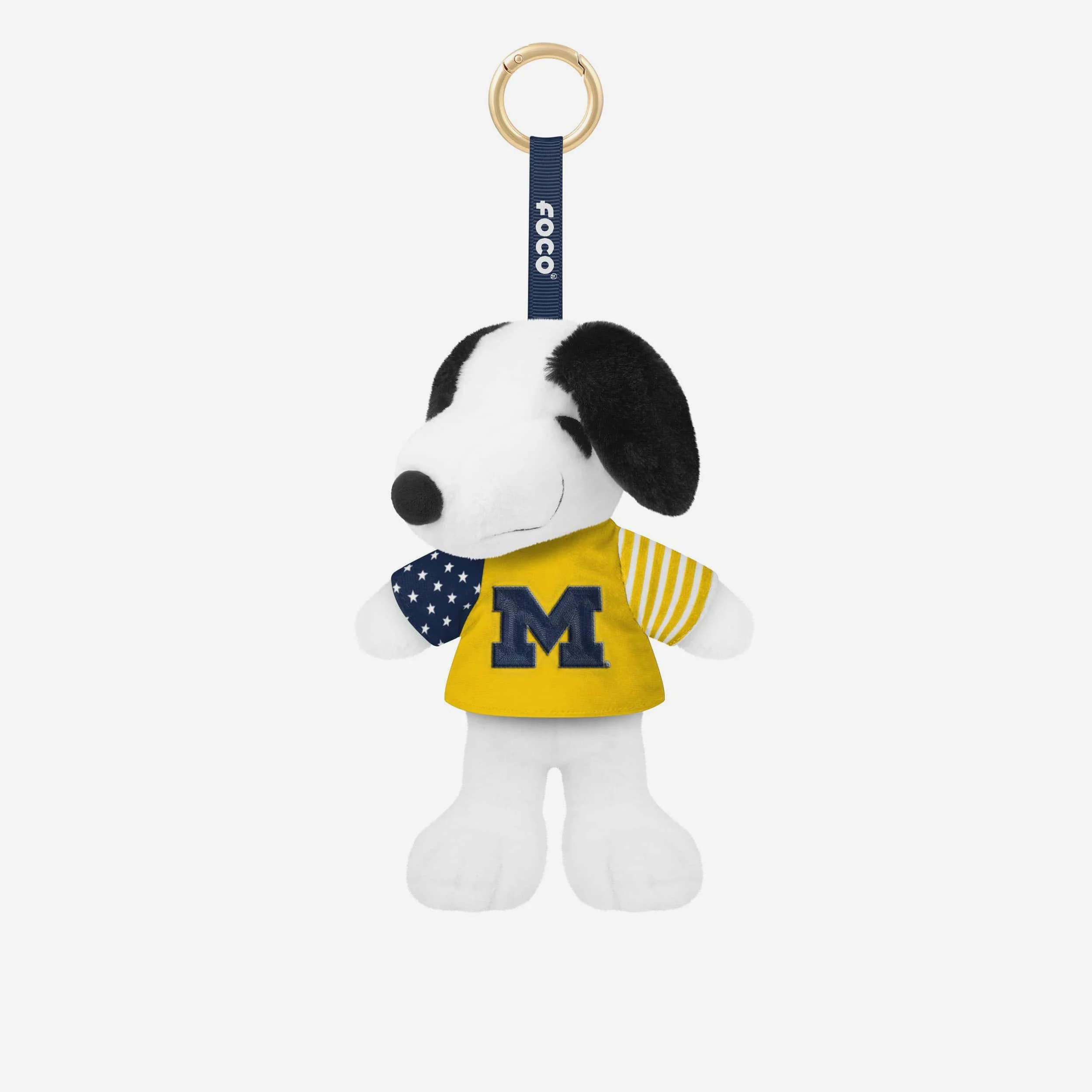 Michigan Wolverines Americana Plush Snoopy Peanuts Bag Charm Keychain