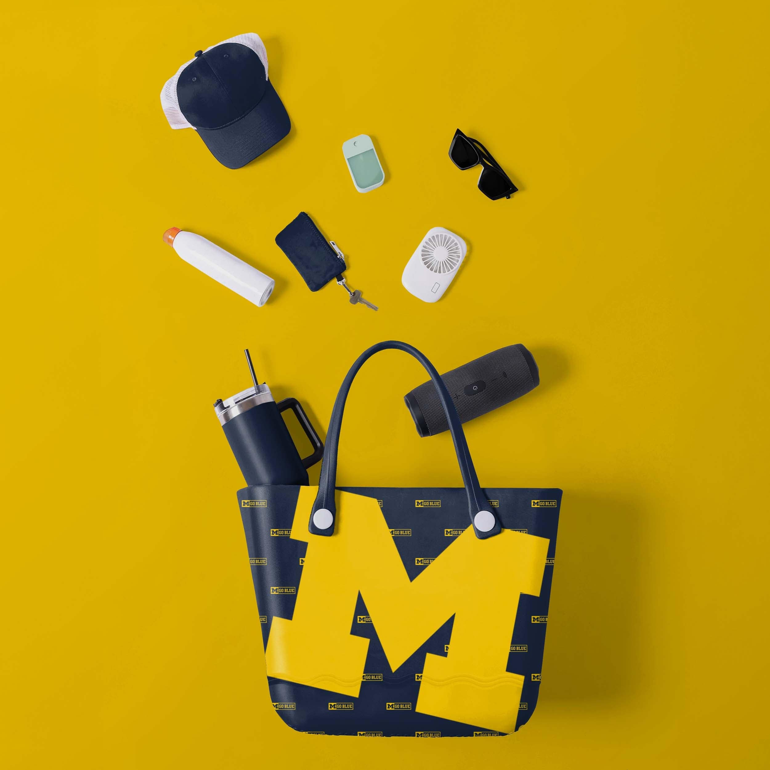 Michigan Wolverines Big Logo Mini Print Tailgate Tote Bag - Image 2