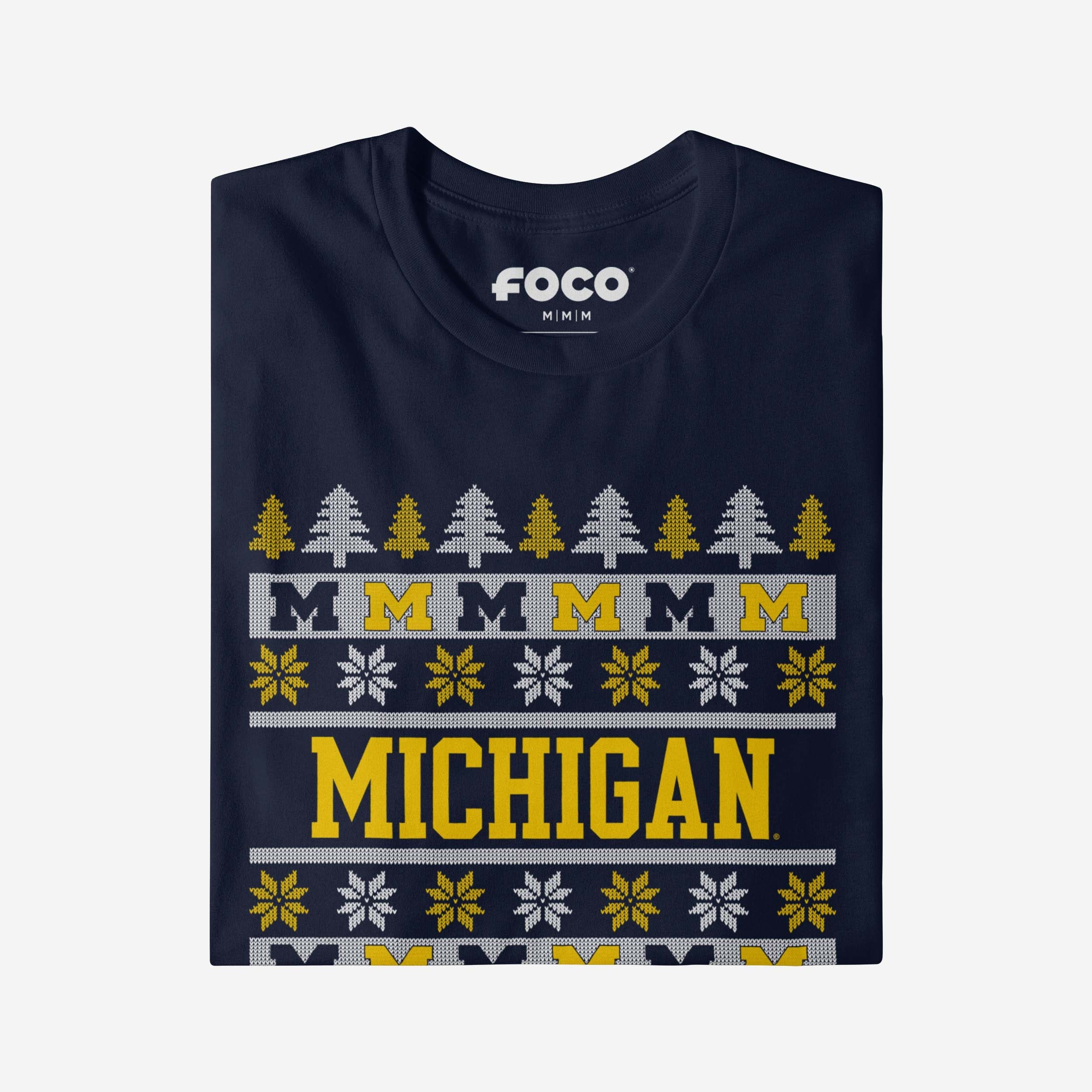 Michigan Wolverines Holiday Sweater T-Shirt - Image 4