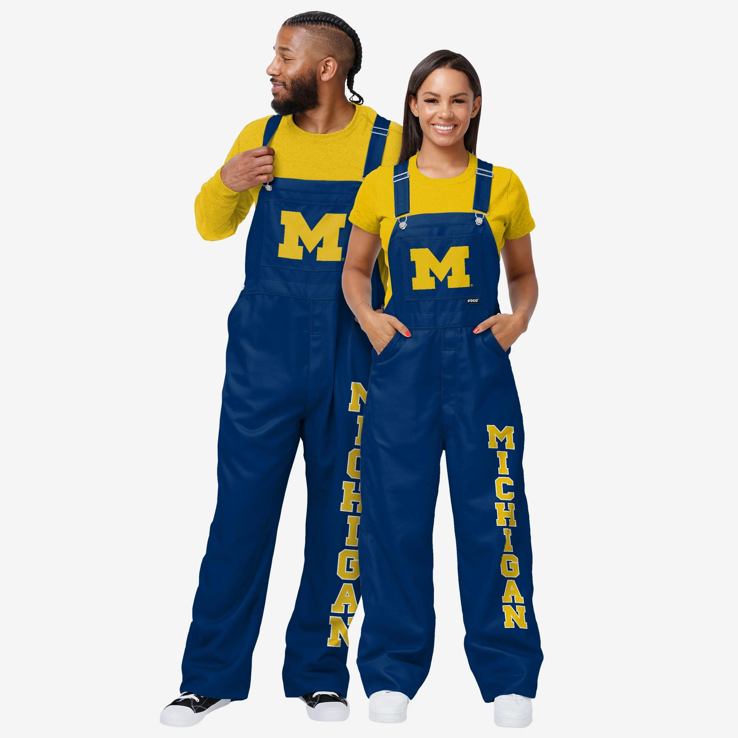 Michigan Wolverines Mens Big Logo Bib Overalls - Image 3
