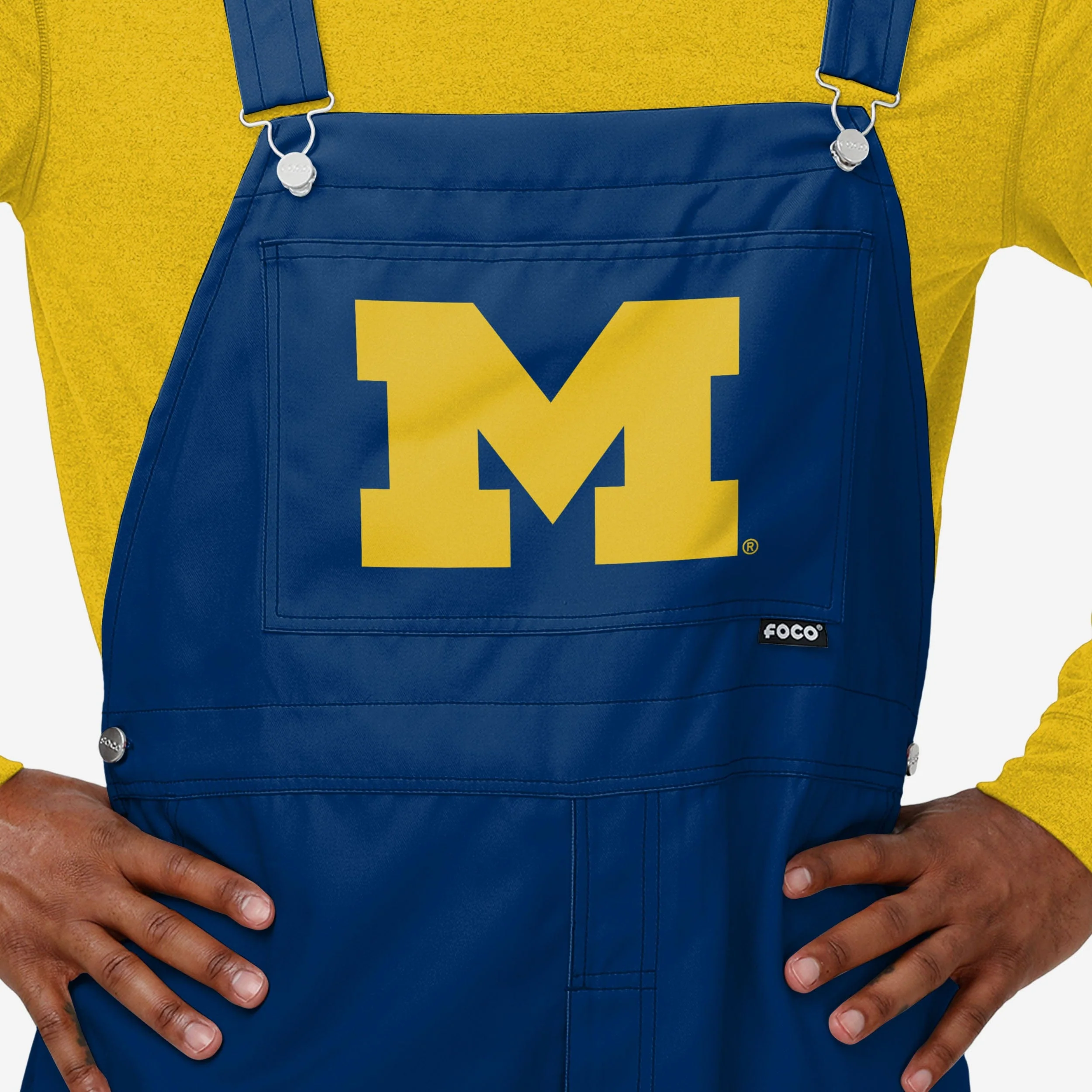 Michigan Wolverines Mens Big Logo Bib Overalls - Image 4