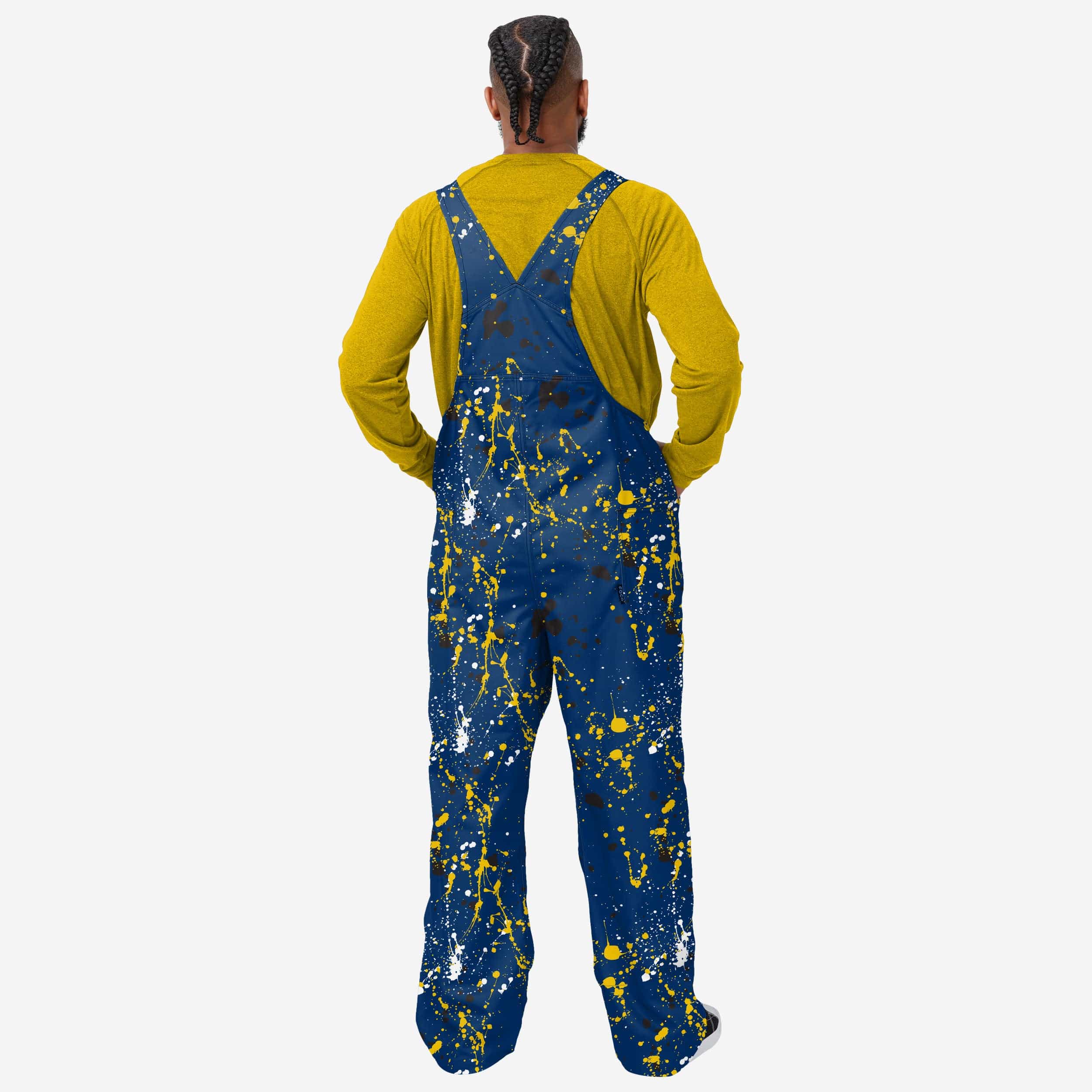 Michigan Wolverines Mens Paint Splatter Bib Overalls - Image 2