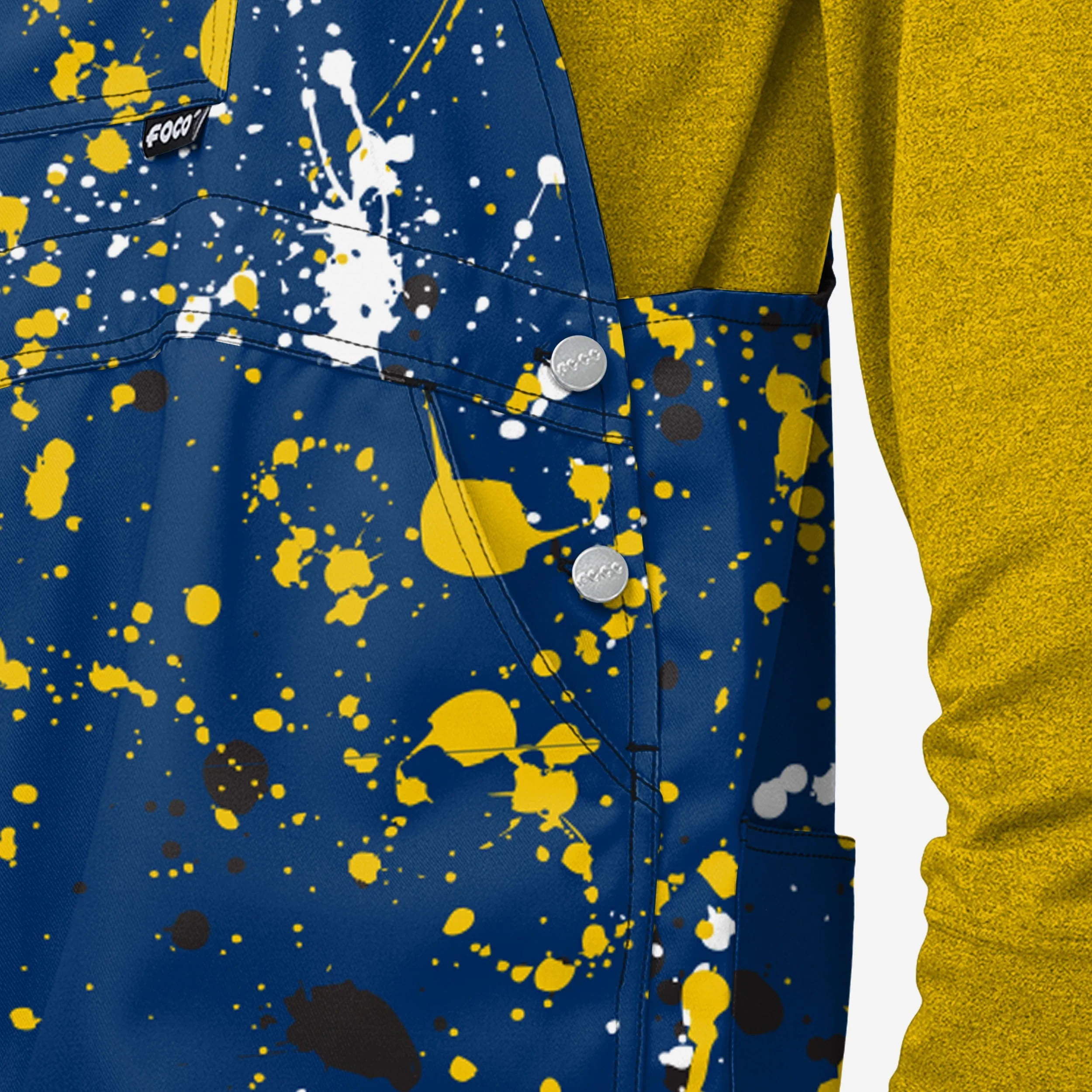 Michigan Wolverines Mens Paint Splatter Bib Overalls - Image 5