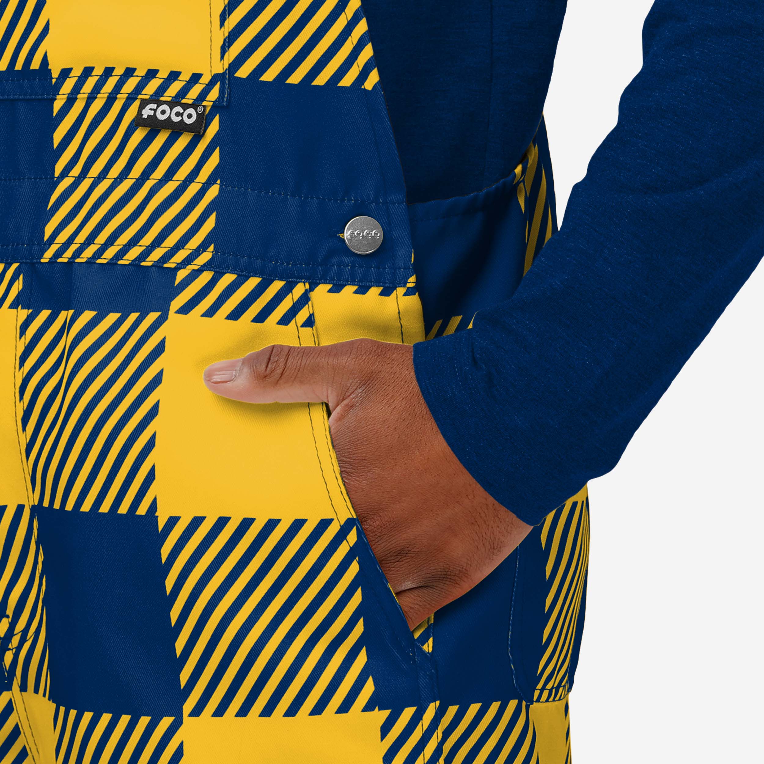 Michigan Wolverines Mens Plaid Bib Shortalls - Image 5