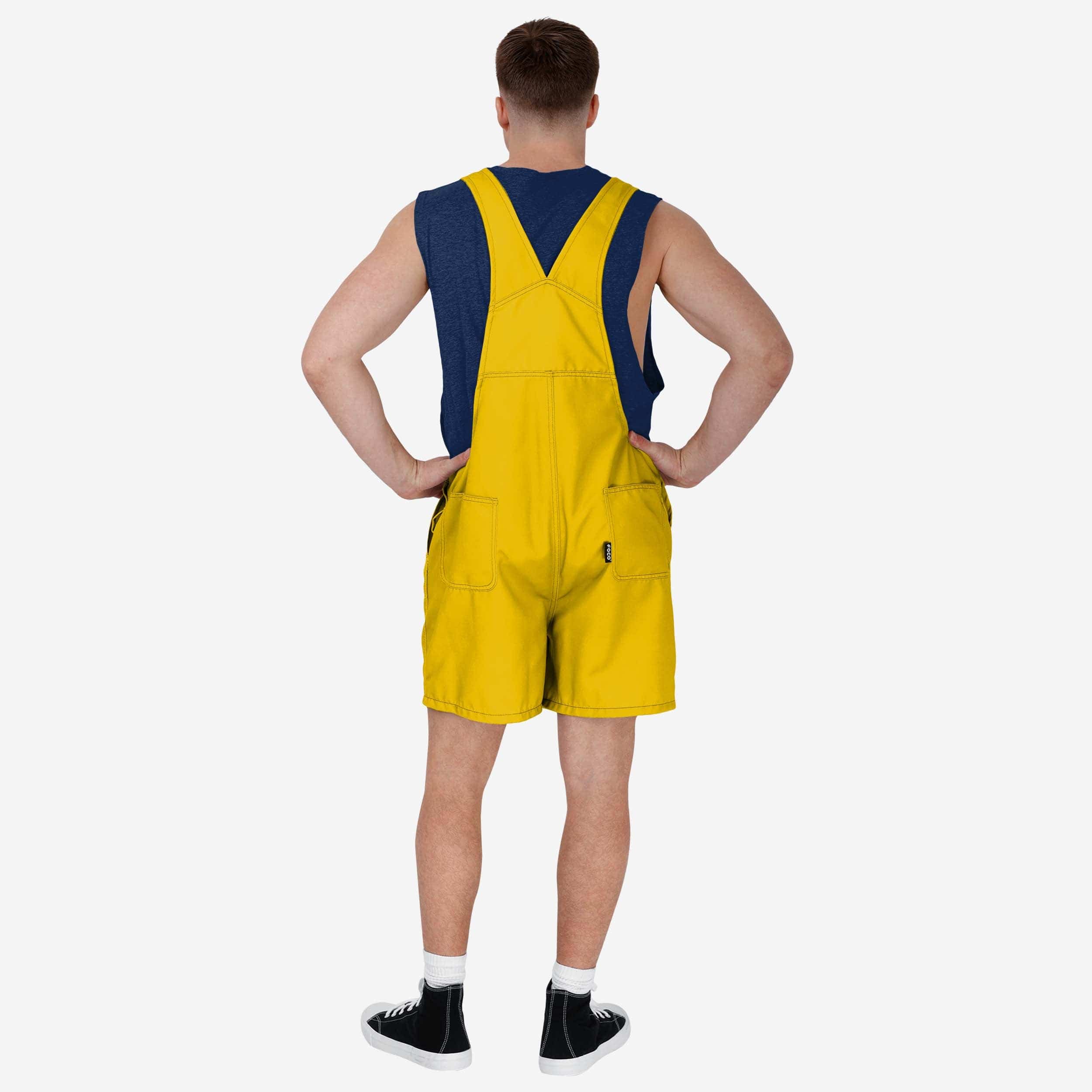 Michigan Wolverines Mens Solid Big Logo Bib Shortalls - Image 2