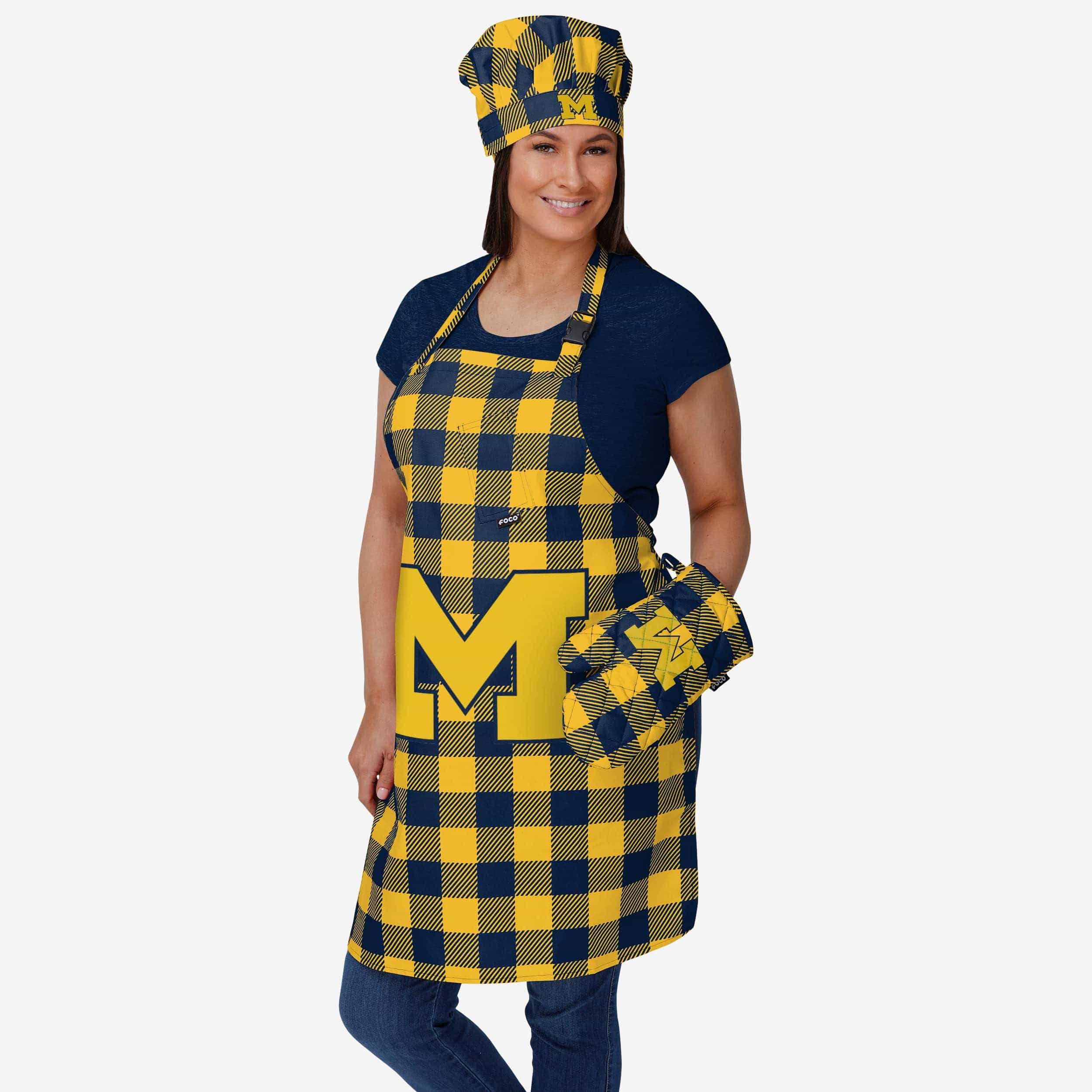 Michigan Wolverines Plaid Apron - Image 2