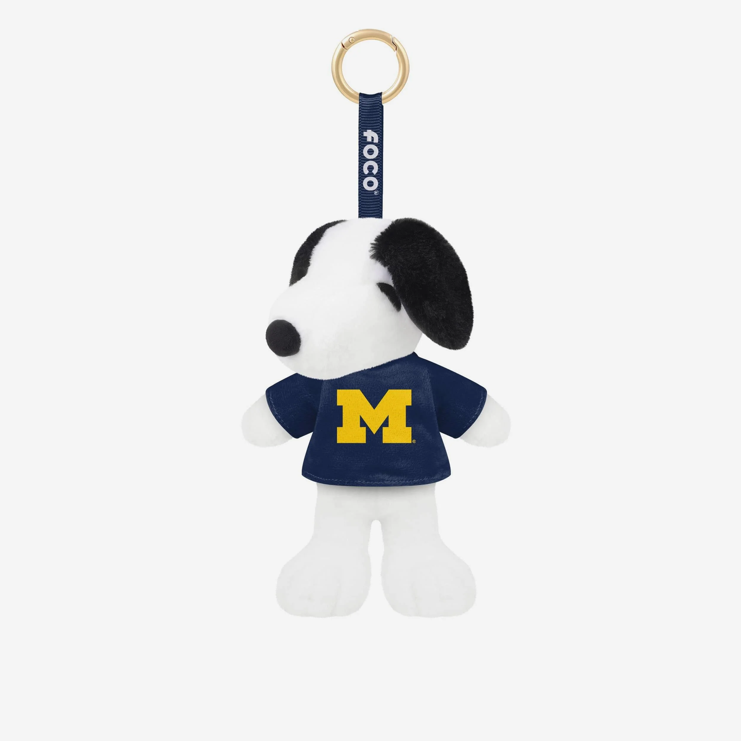 Michigan Wolverines Plush Snoopy Peanuts Bag Charm Keychain