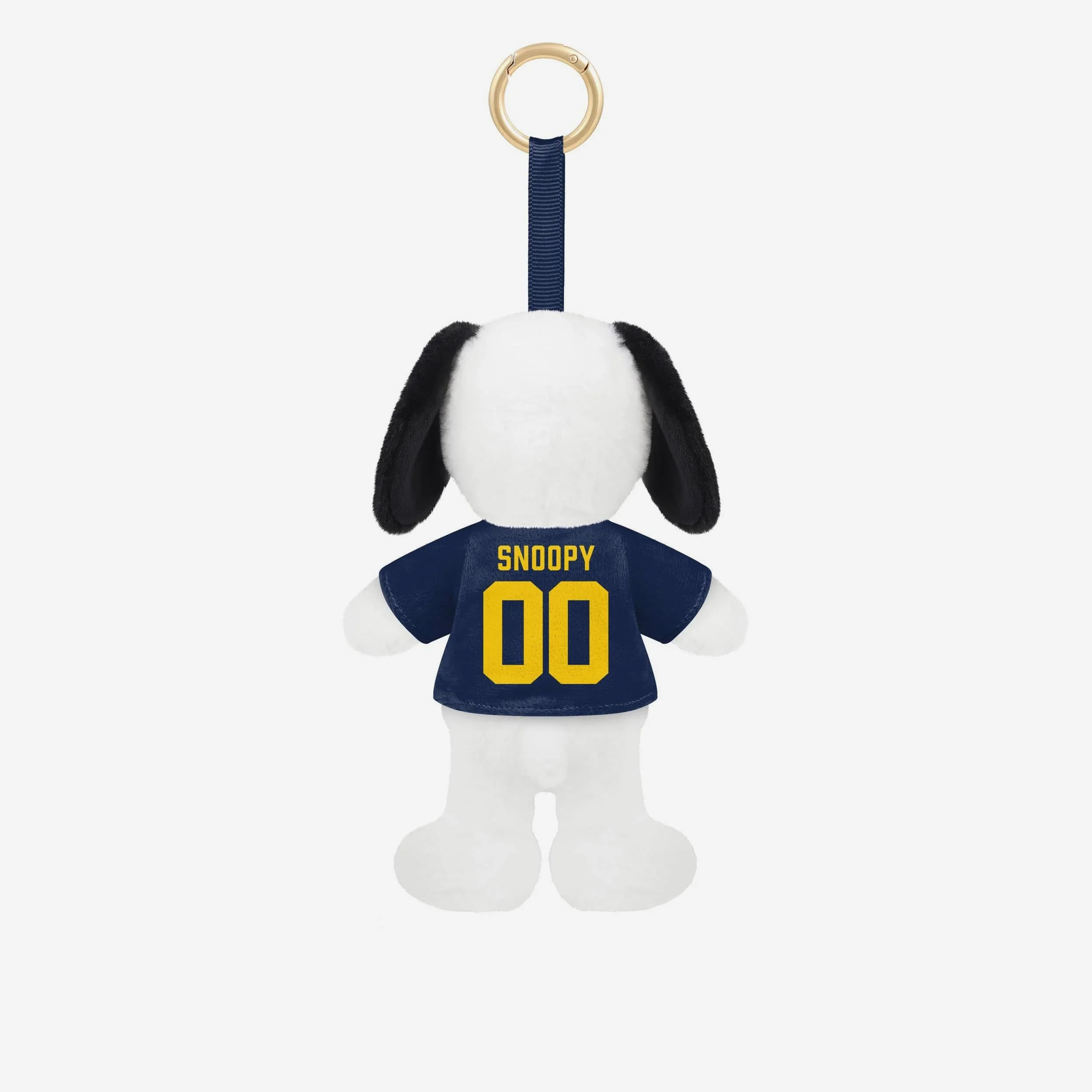 Michigan Wolverines Plush Snoopy Peanuts Bag Charm Keychain - Image 2