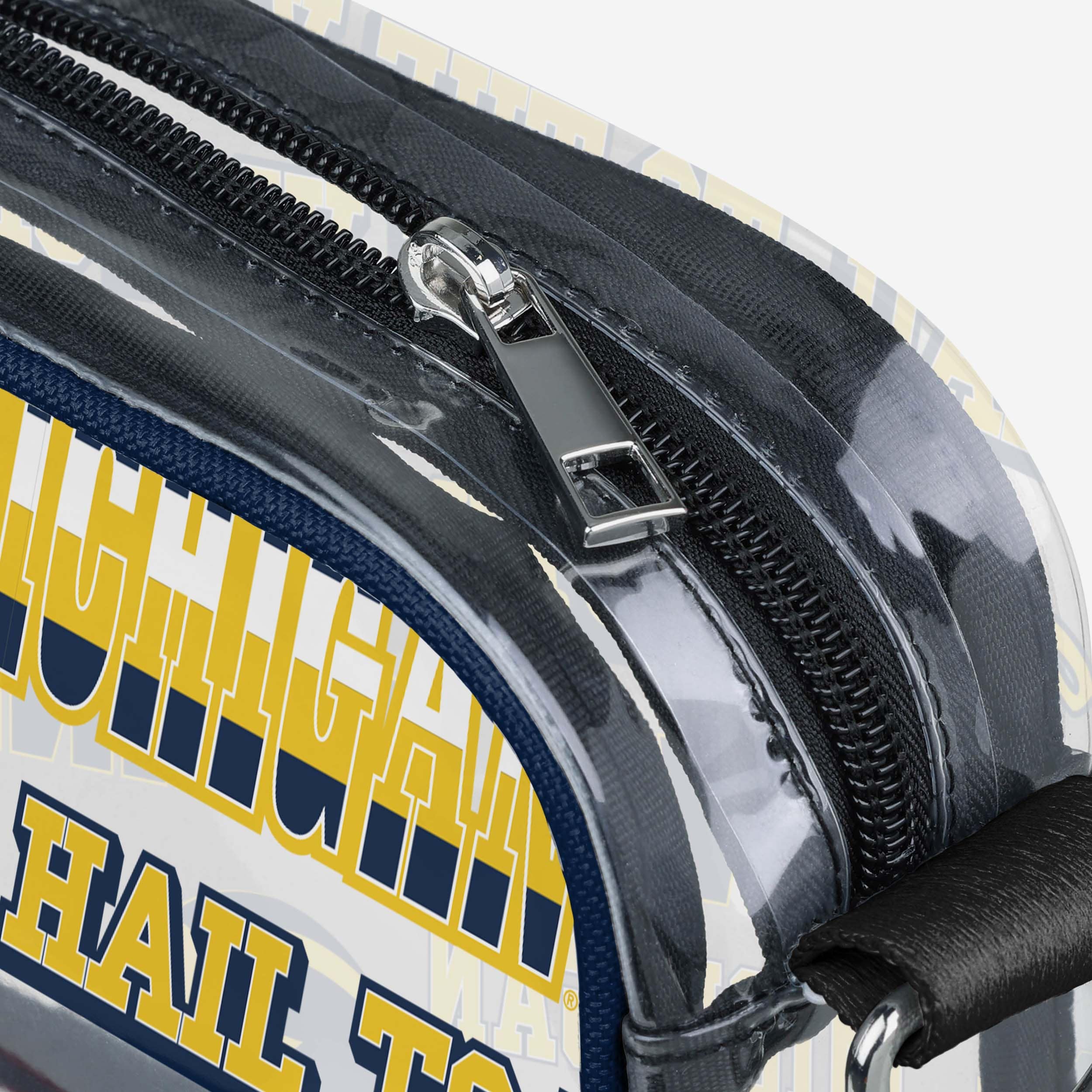 Michigan Wolverines Repeat Retro Print Clear Crossbody Bag - Image 4