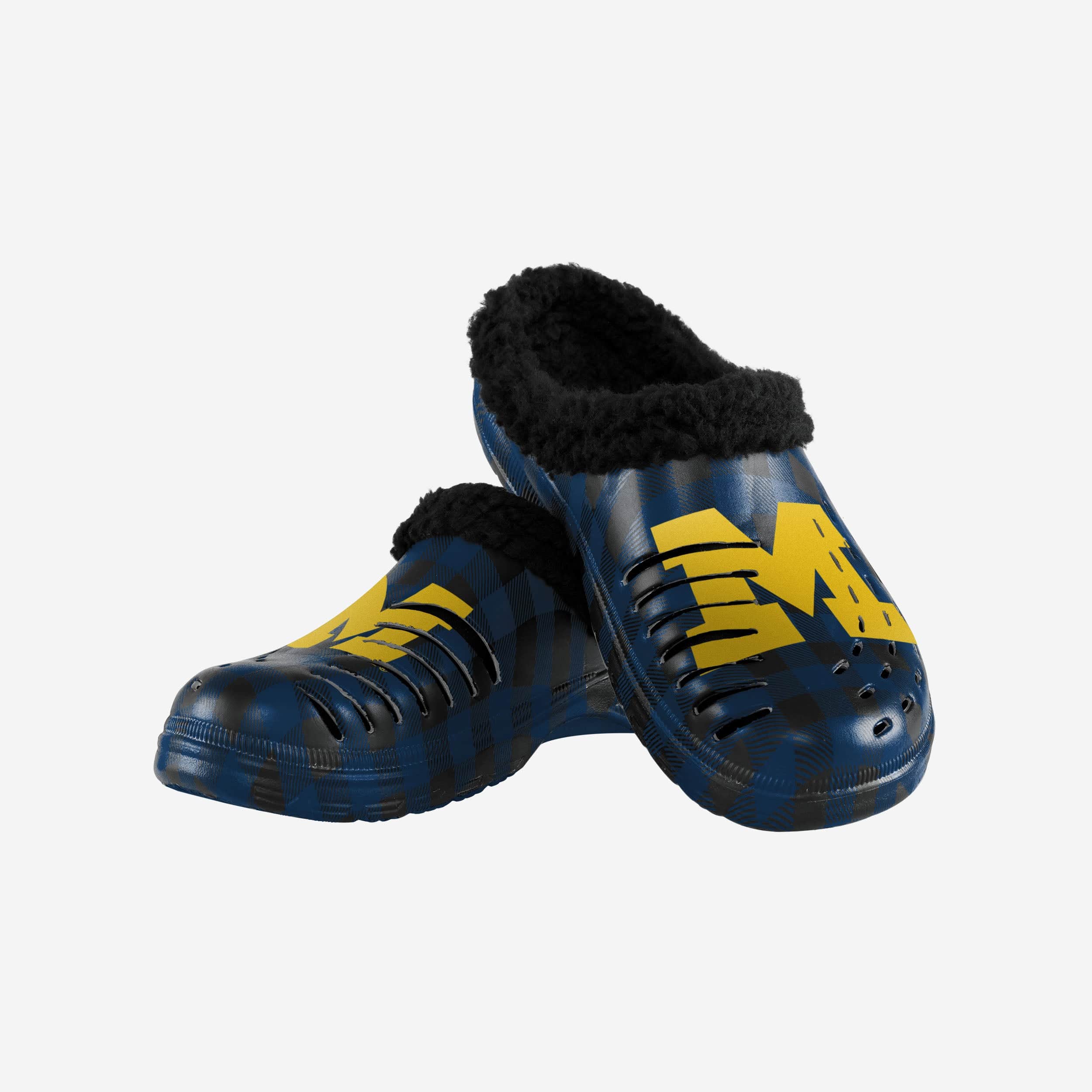 Michigan Wolverines Sherpa Lined Buffalo Check Clog - Image 3
