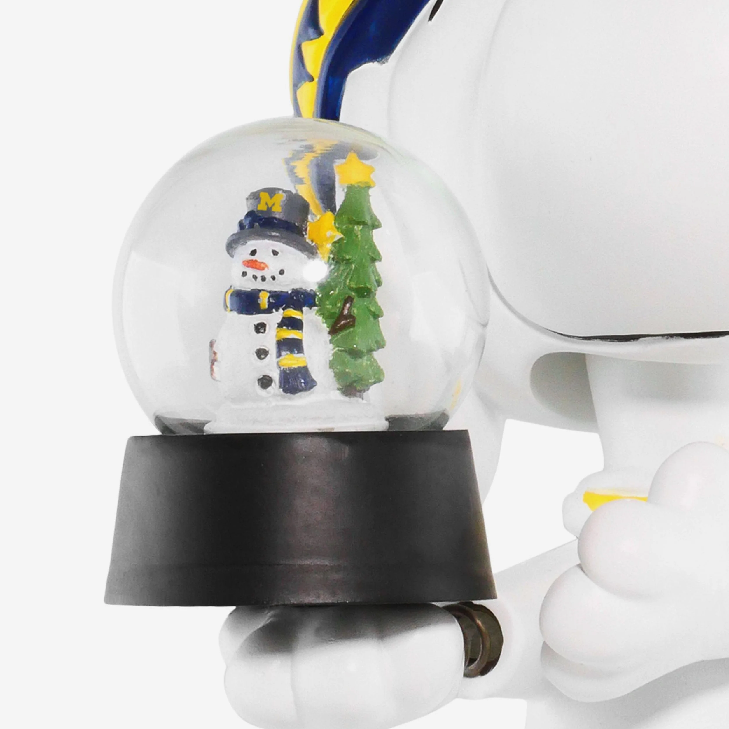Michigan Wolverines Snoopy Peanuts Snow Globe Bobblehead - Image 2