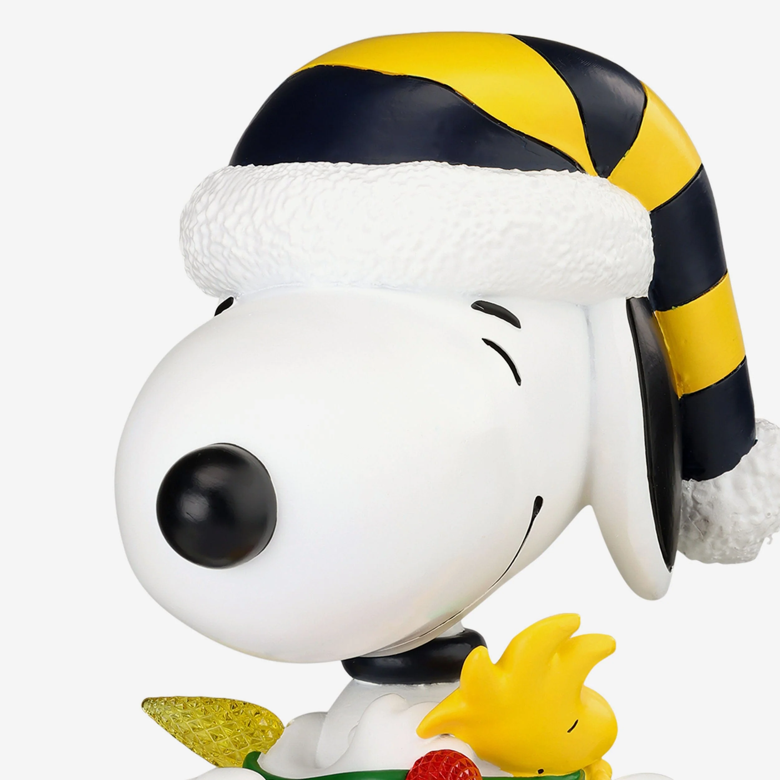 Michigan Wolverines Snoopy & Woodstock Peanuts Christmas Light Up Bobblehead - Image 3