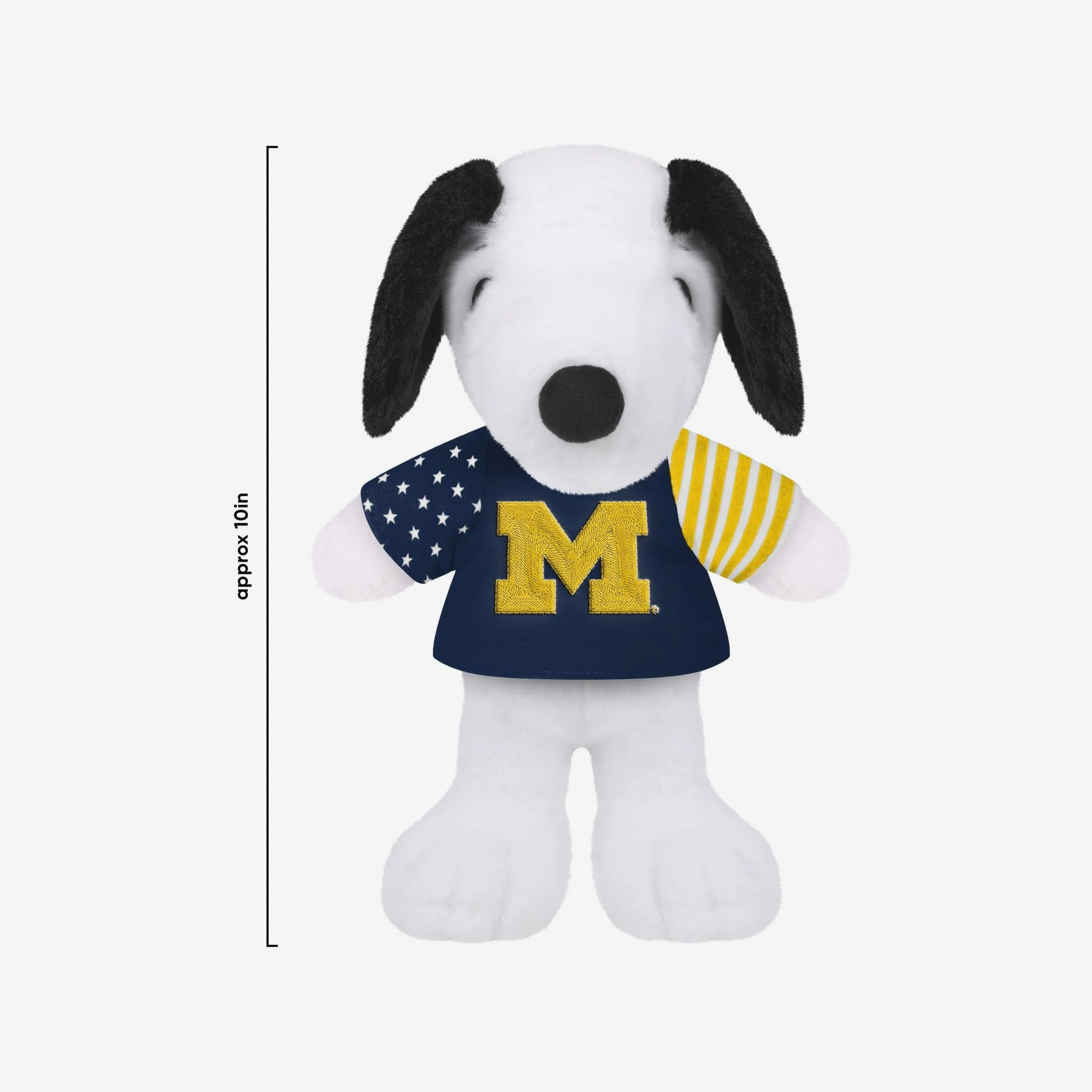 Michigan Wolverines USA Flag Snoopy Peanuts Team Jersey Plush - Image 3