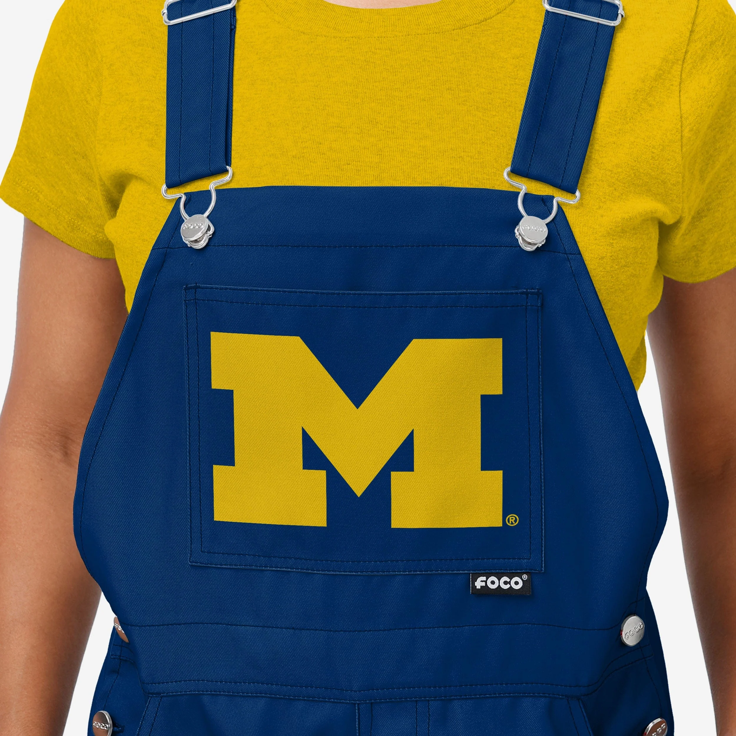 Michigan Wolverines Womens Big Logo Bib Overalls - Image 4