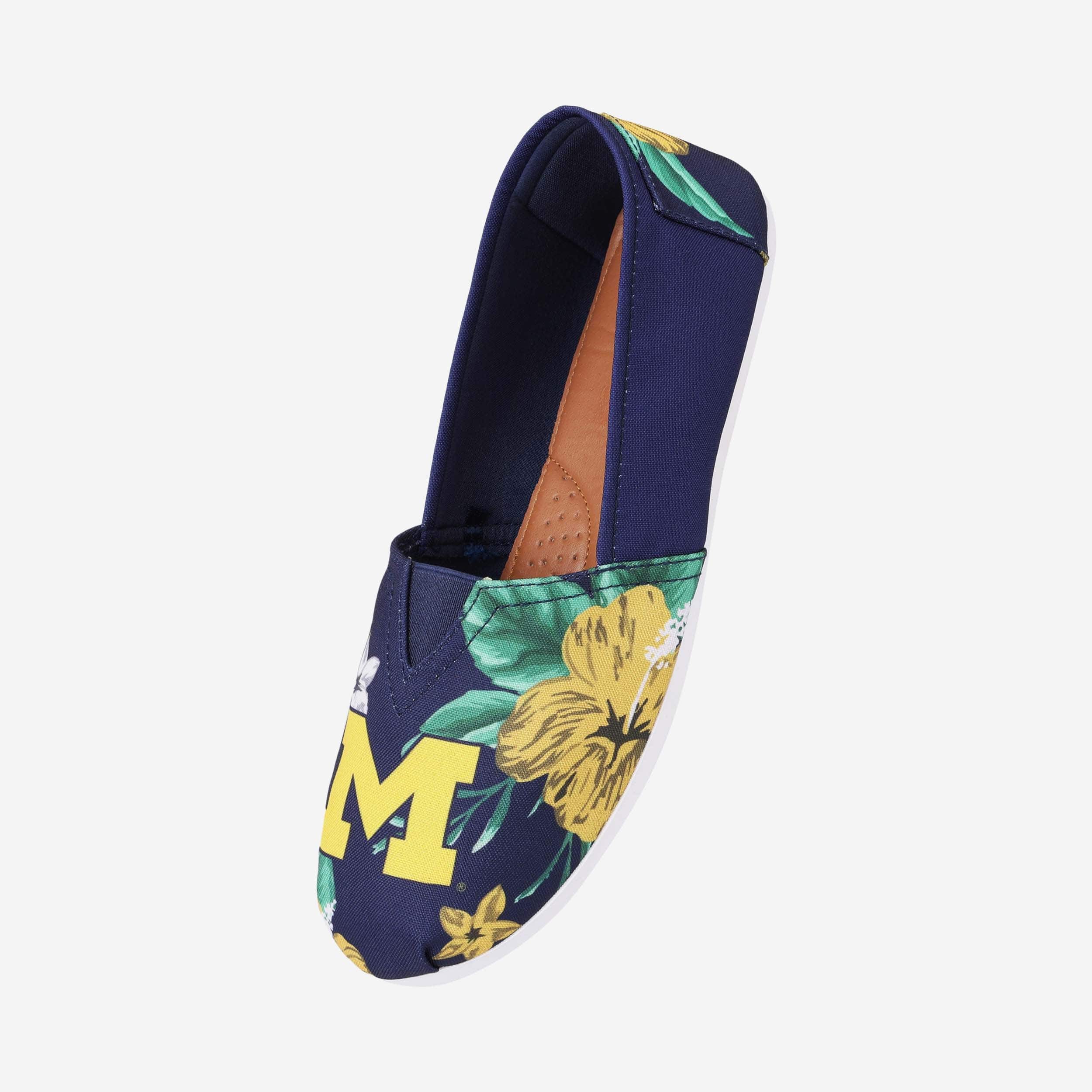 Michigan Wolverines Womens Floral Canvas Shoe - Image 2