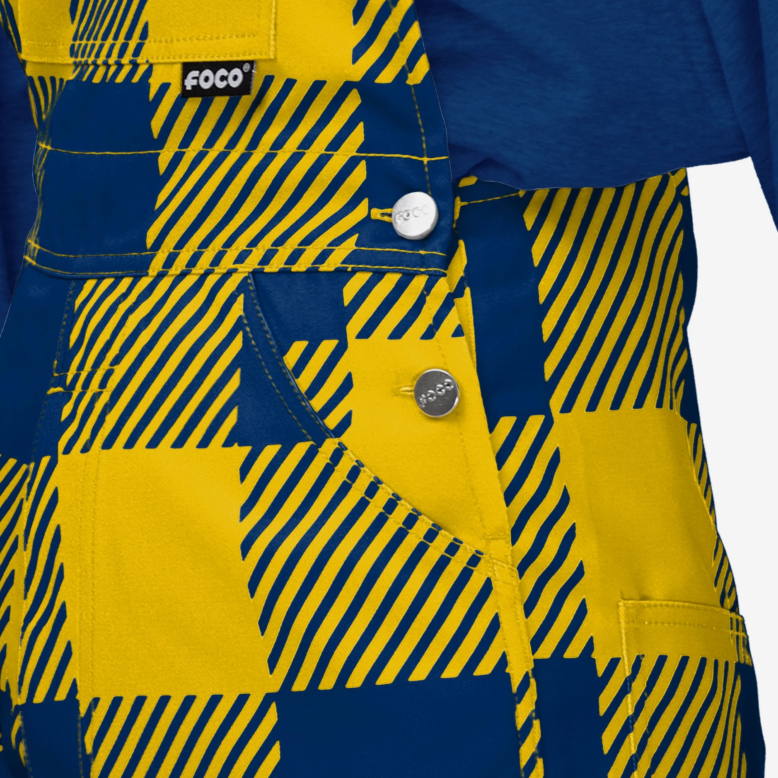 Michigan Wolverines Womens Plaid Bib Overalls - Image 5