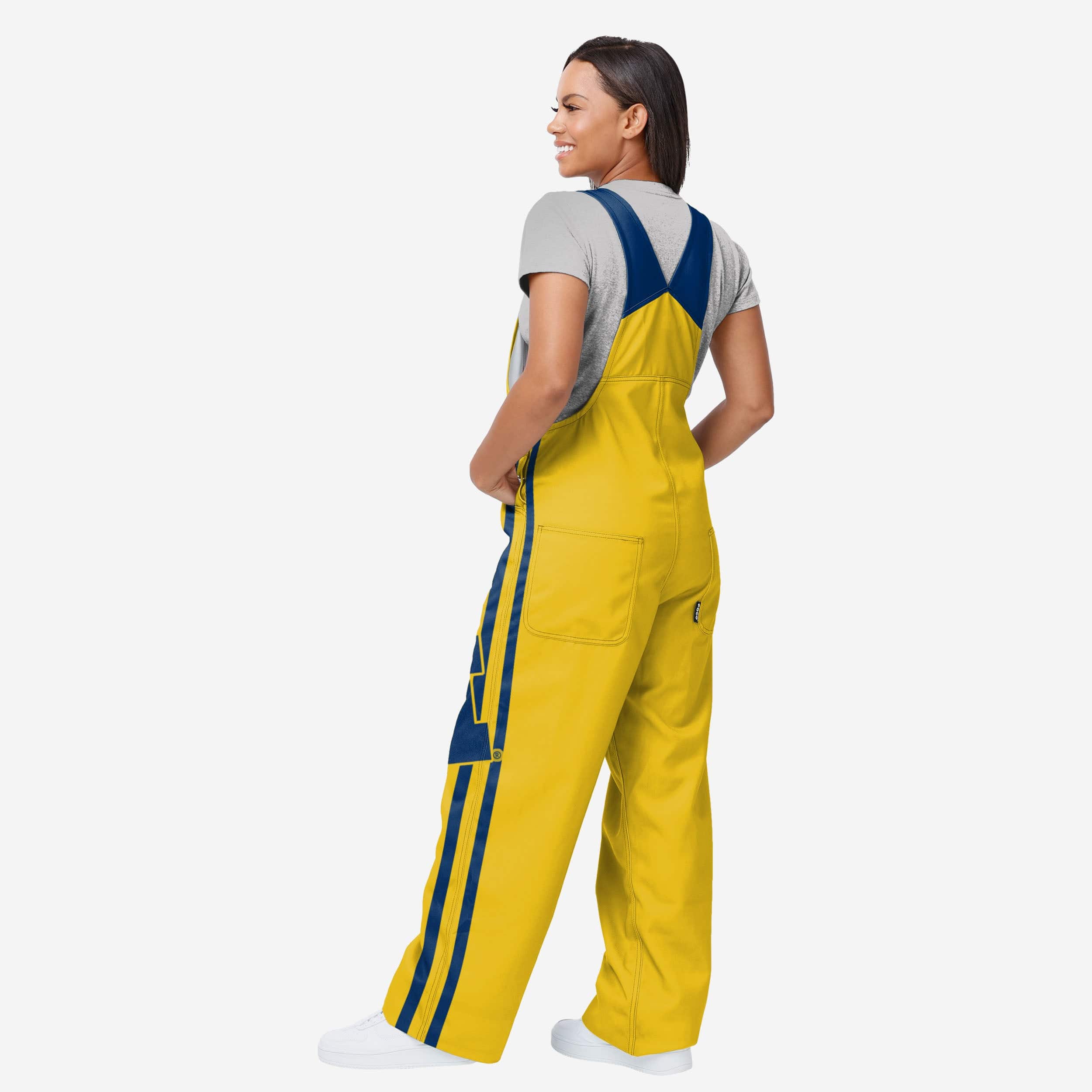 Michigan Wolverines Womens Team Stripe Bib Overalls - Image 2