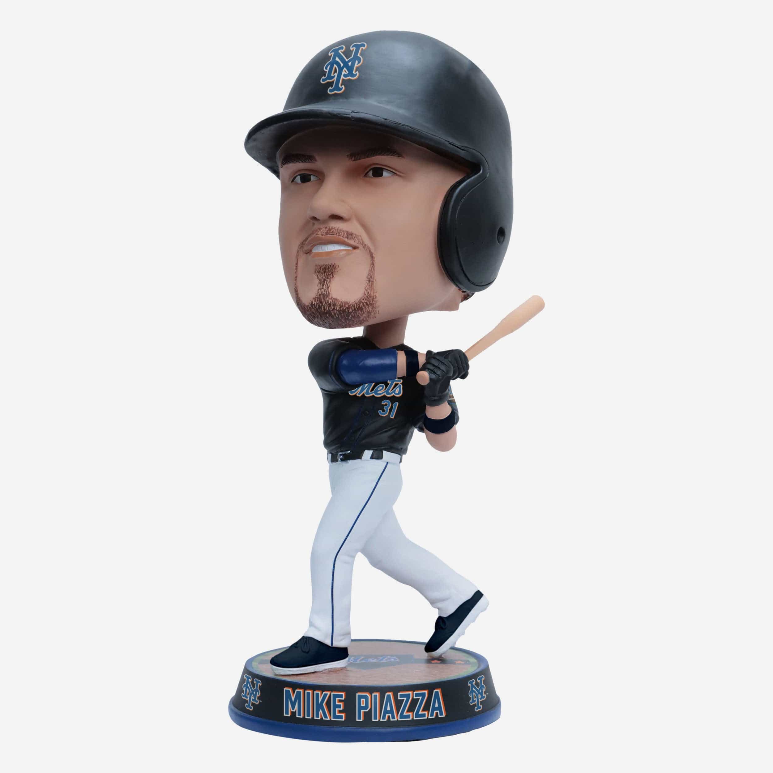 Mike Piazza New York Mets Black Jersey Field Stripe Bighead Bobblehead