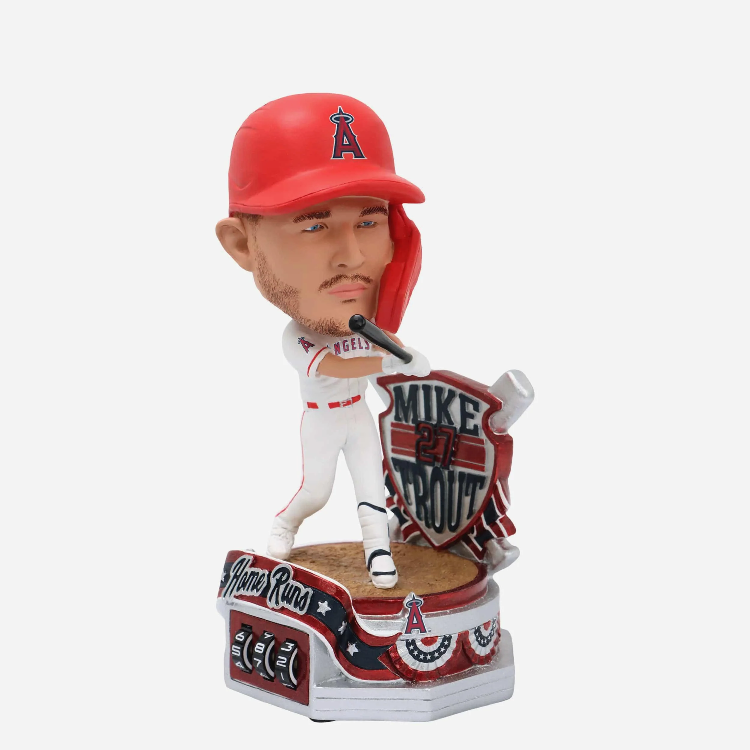 Mike Trout Los Angeles Angels Home Run Counter Medium Bighead Bobblehead - Image 4