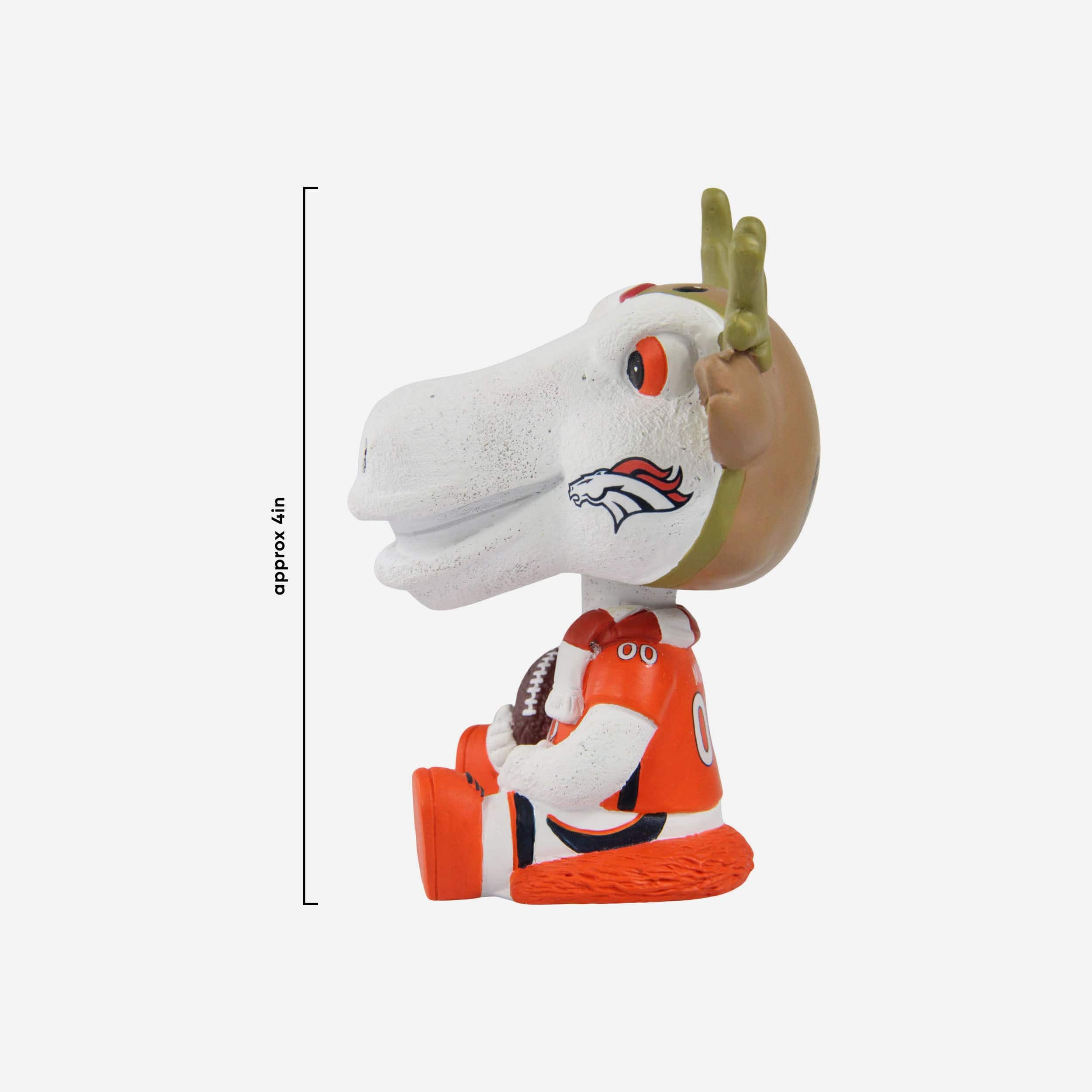 Miles Denver Broncos Christmas Mascot Bobble Bro Mini Bobblehead - Image 3
