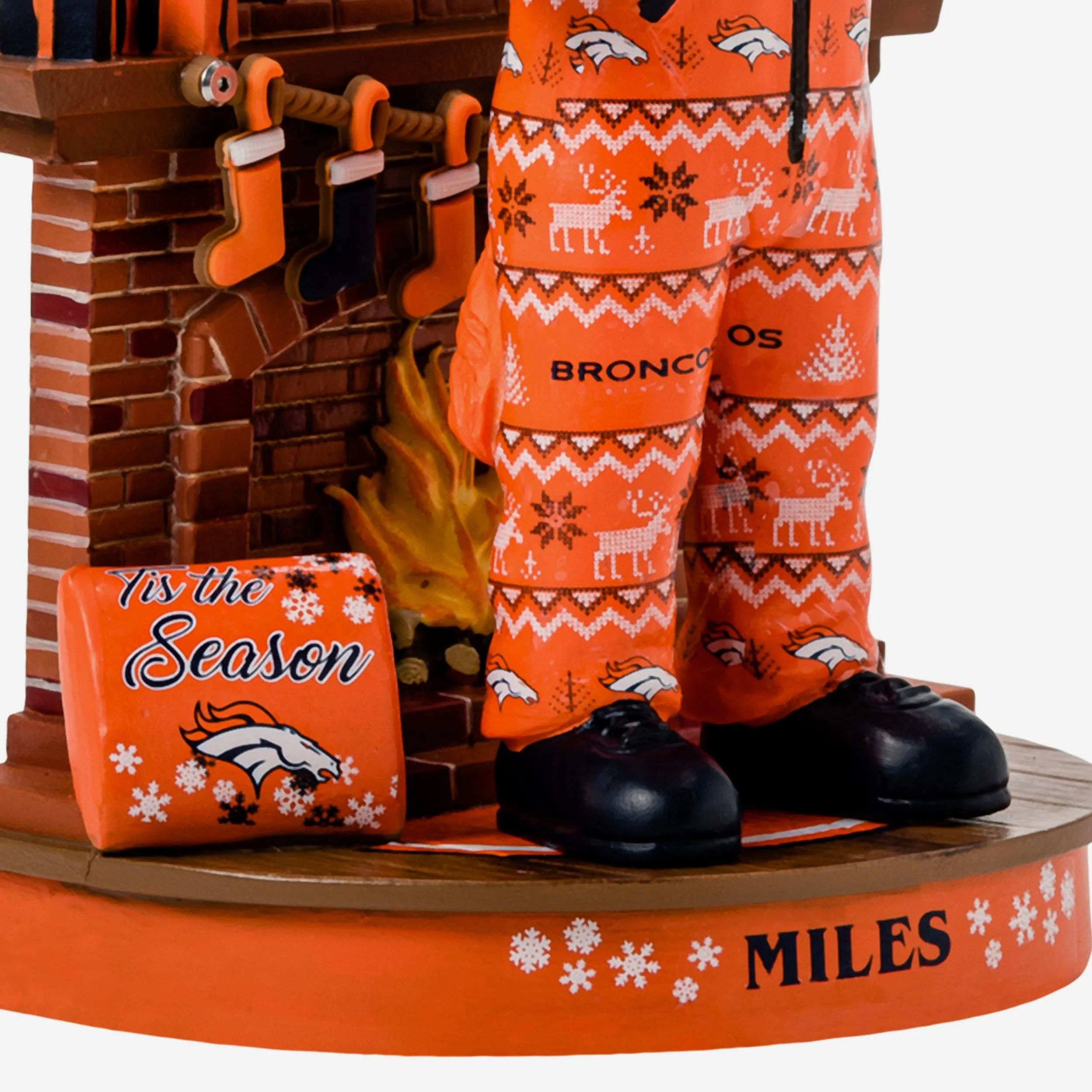 Miles Denver Broncos Holiday Mascot Bobblehead - Image 3