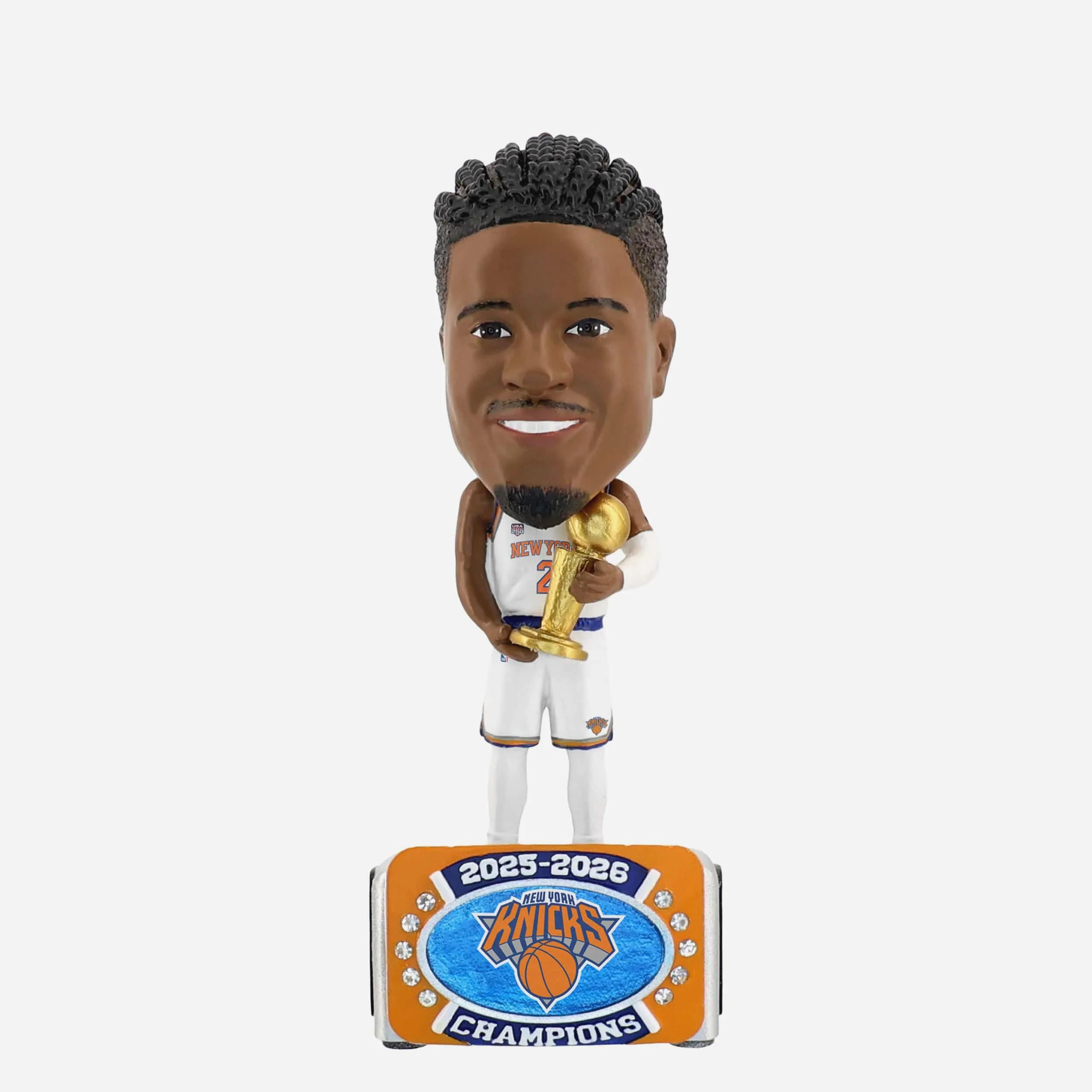 Miles McBride New York Knicks 2026 NBA Champions 6.5 in Ring Base Medium Bighead Bobblehead