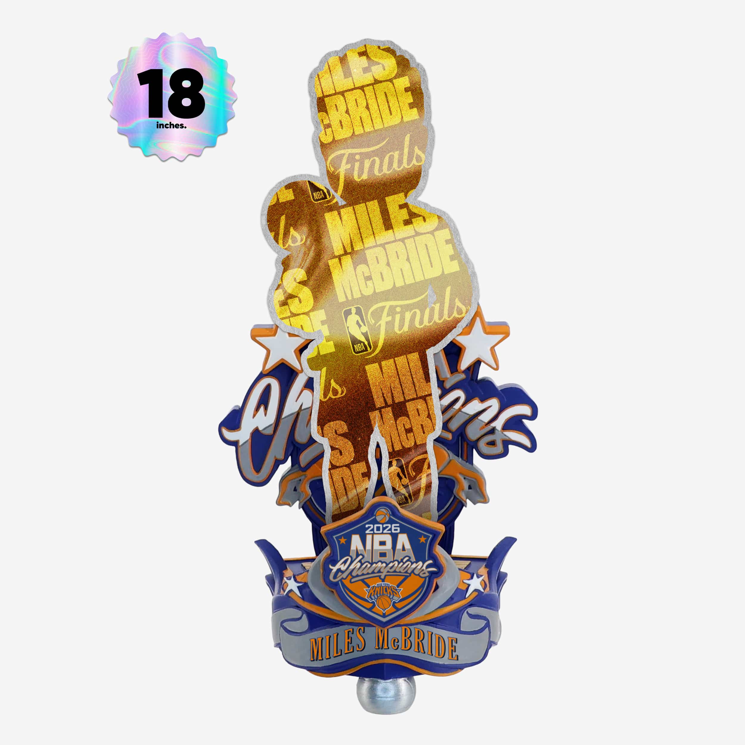 Miles McBride New York Knicks 2026 NBA Champions Celebration 18 in Bobblehead