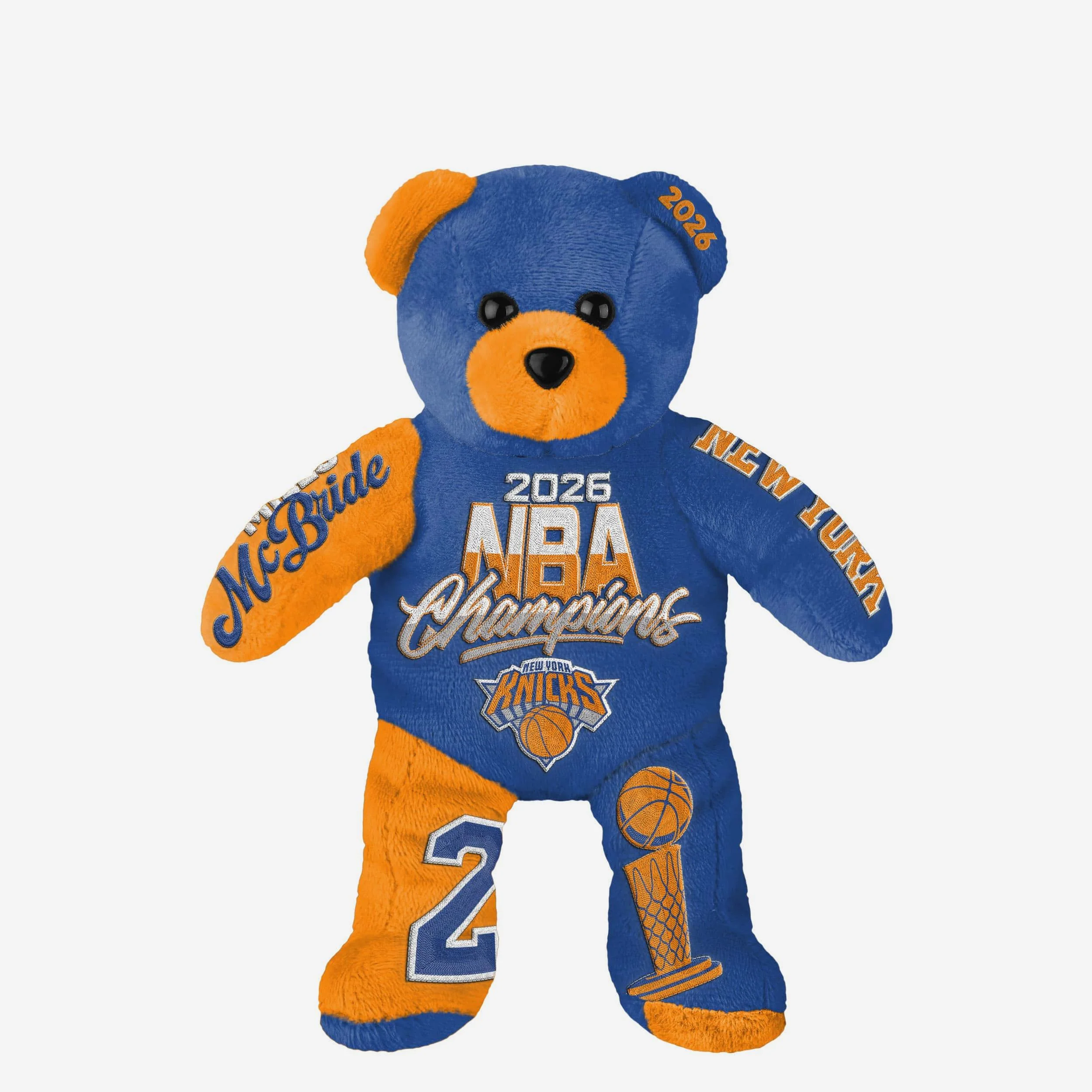 Miles McBride New York Knicks 2026 NBA Champions Team Beans Embroidered Player Bear
