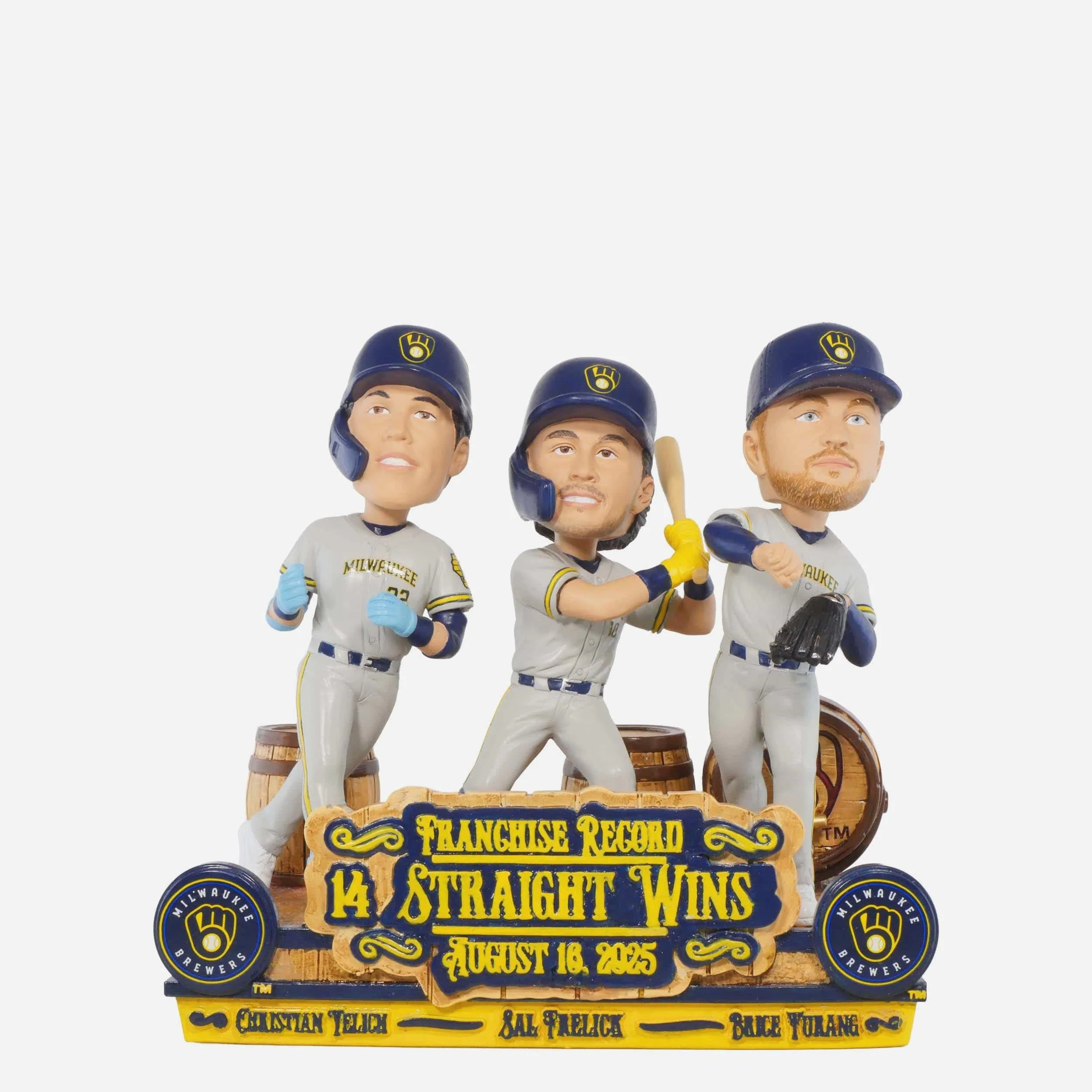 Milwaukee Brewers Franchise Record 14 Consecutive Wins Mini Bobble Scene