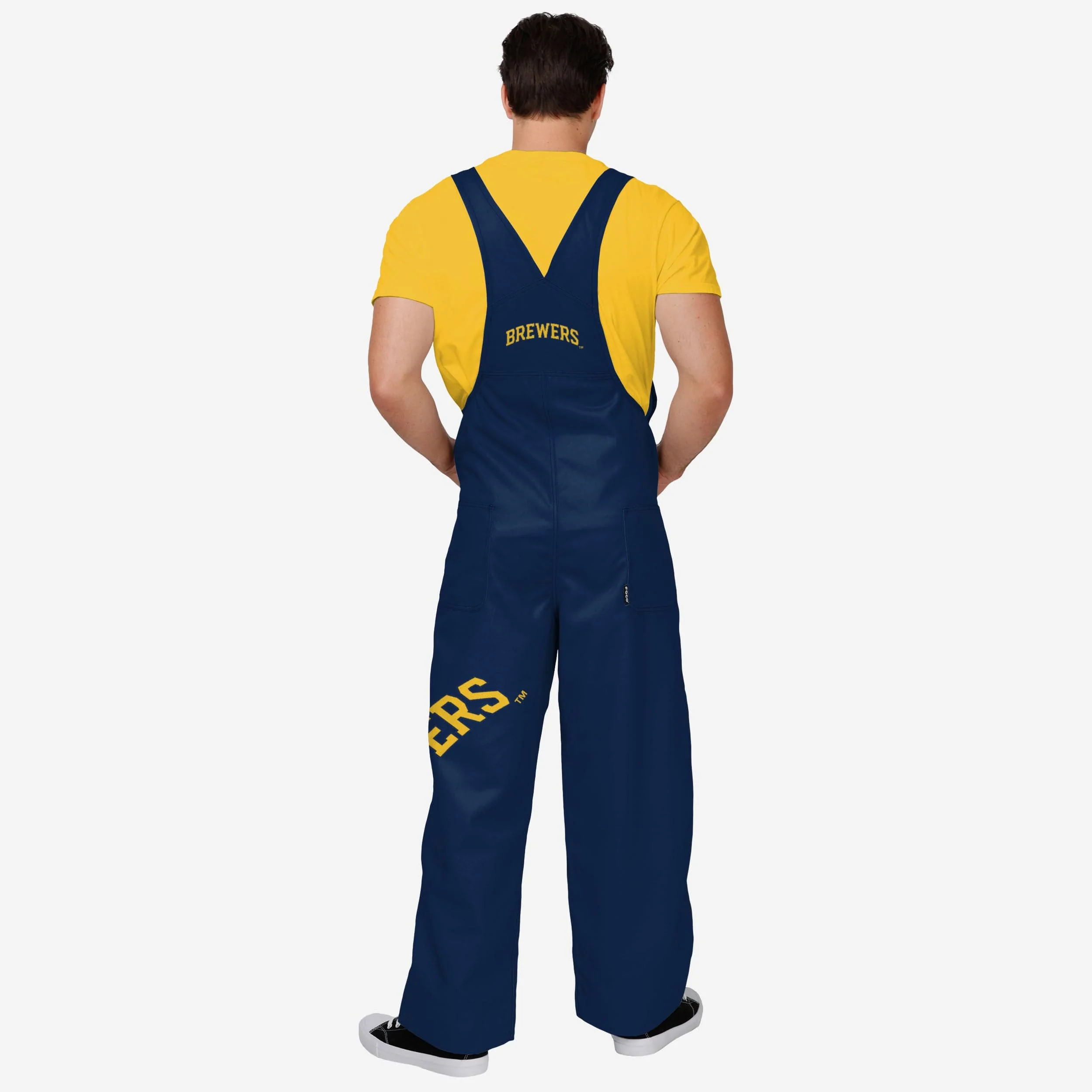 Milwaukee Brewers Mens Big Logo Bib Overalls - Image 2