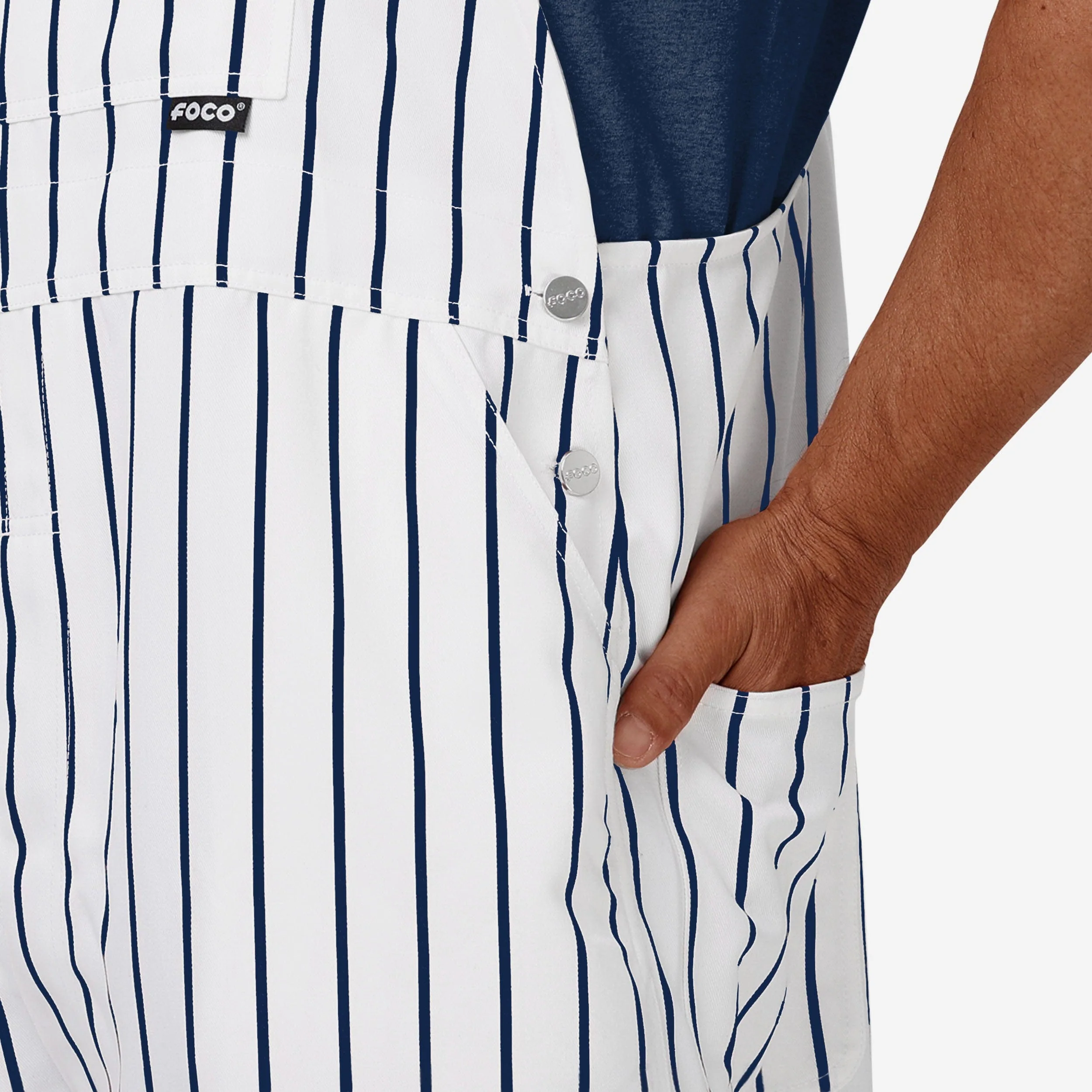 Milwaukee Brewers Mens Pinstripe Bib Overalls - Image 5