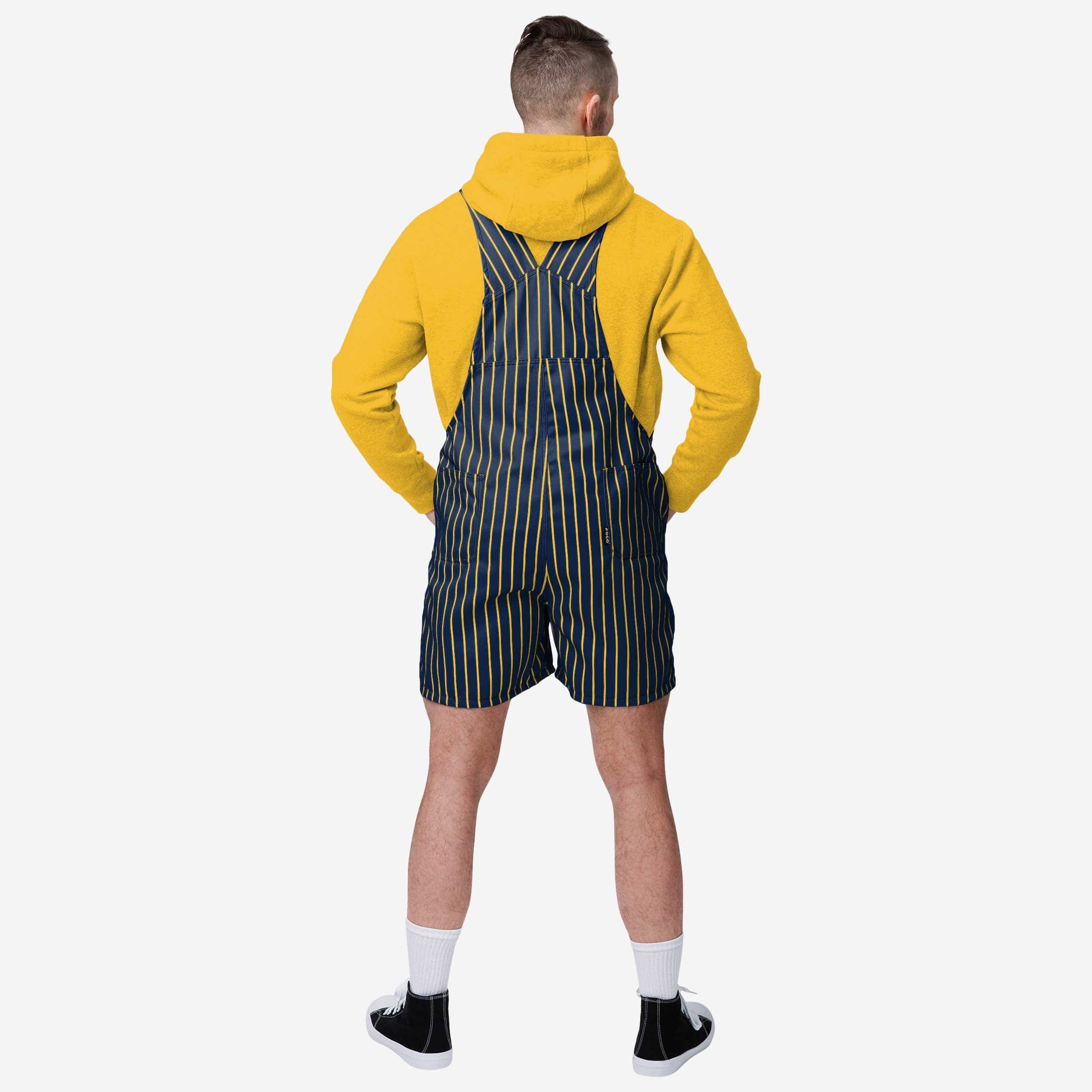 Milwaukee Brewers Mens Pinstripe Bib Shortalls - Image 2