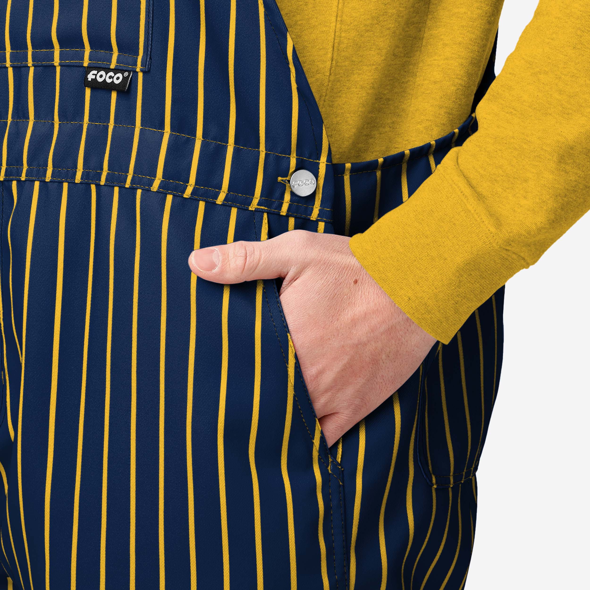 Milwaukee Brewers Mens Pinstripe Bib Shortalls - Image 5