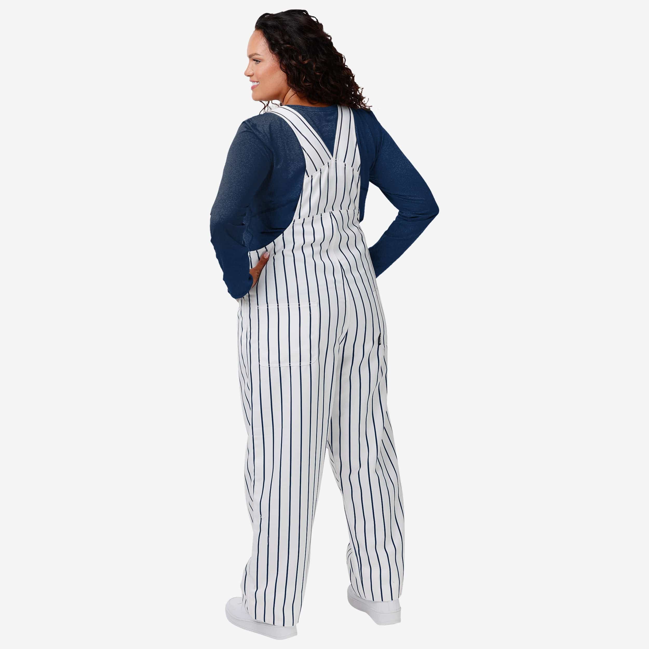 Milwaukee Brewers Womens Pinstripe Bib Overalls - Image 2