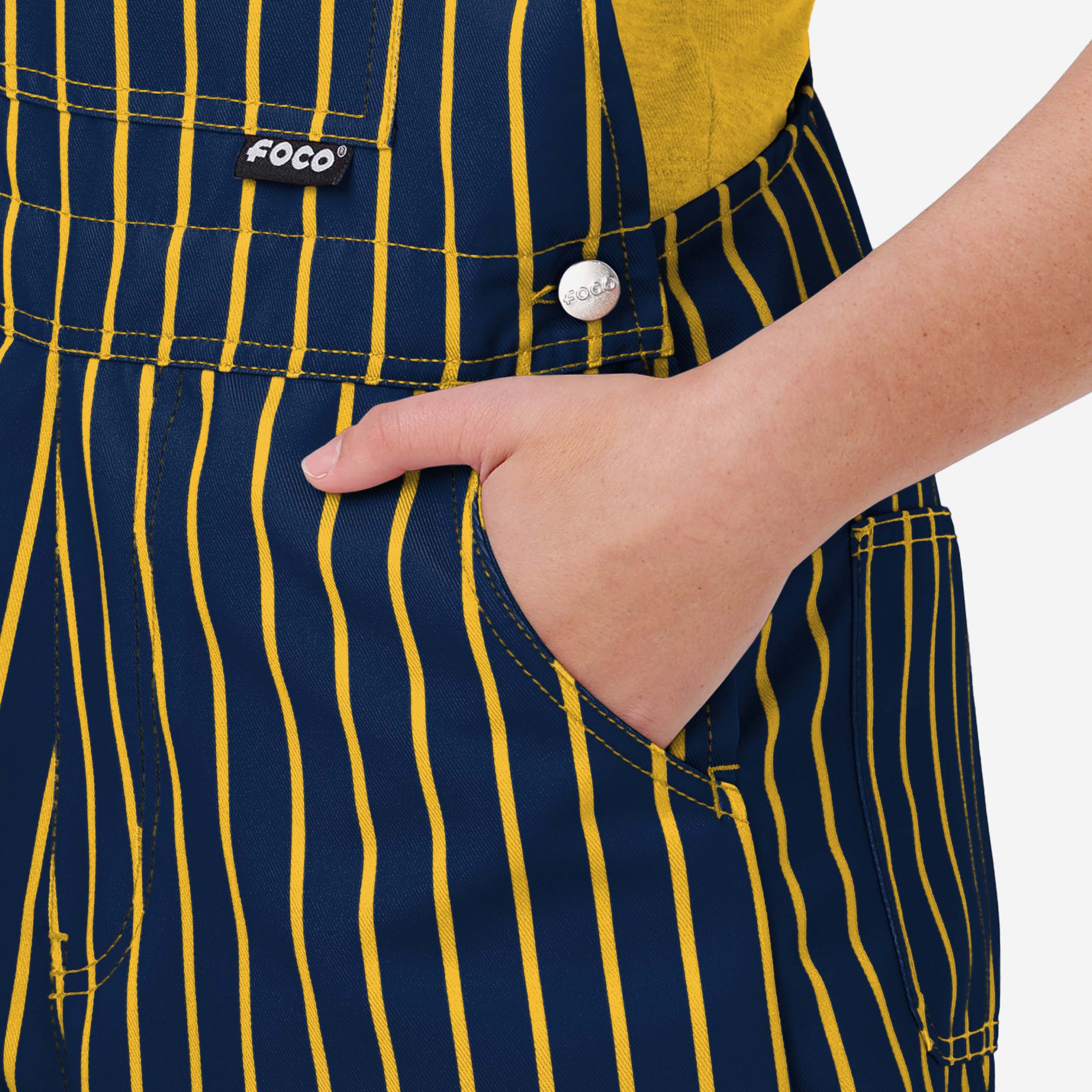 Milwaukee Brewers Womens Pinstripe Bib Shortalls - Image 5