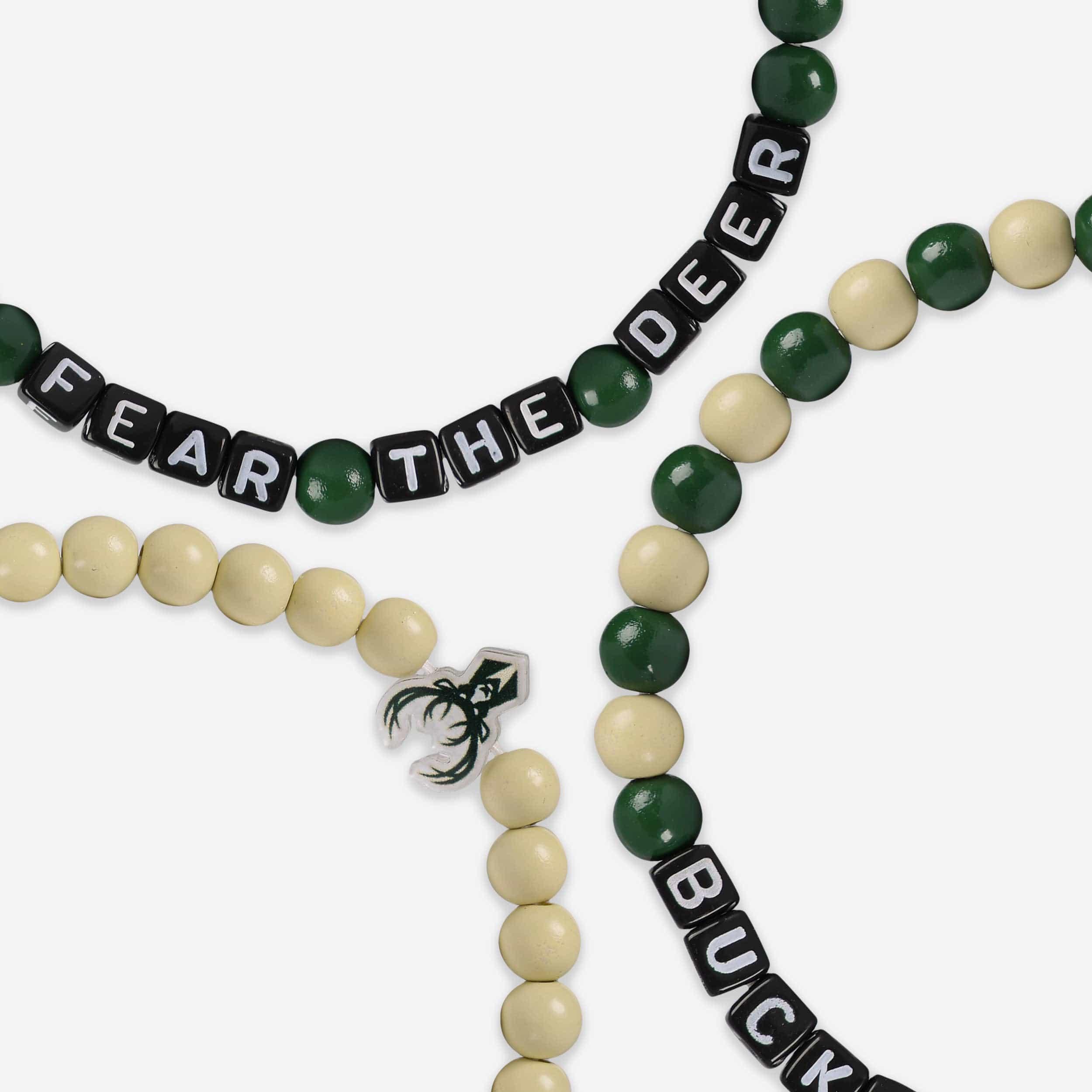Milwaukee Bucks 3 Pack Beaded Friendship Bracelet - Image 2