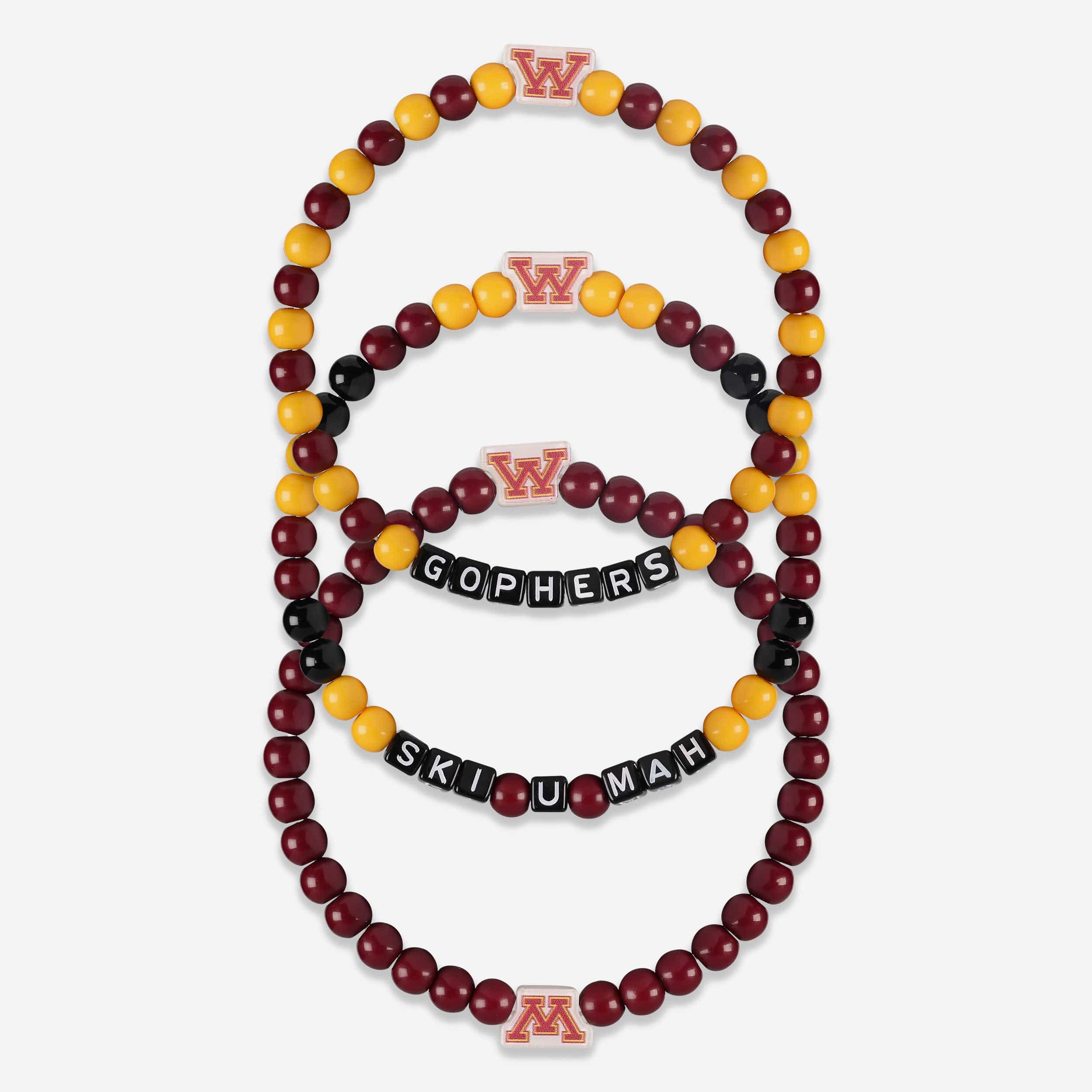 Minnesota Golden Gophers 3 Pack Beaded Friendship Bracelet