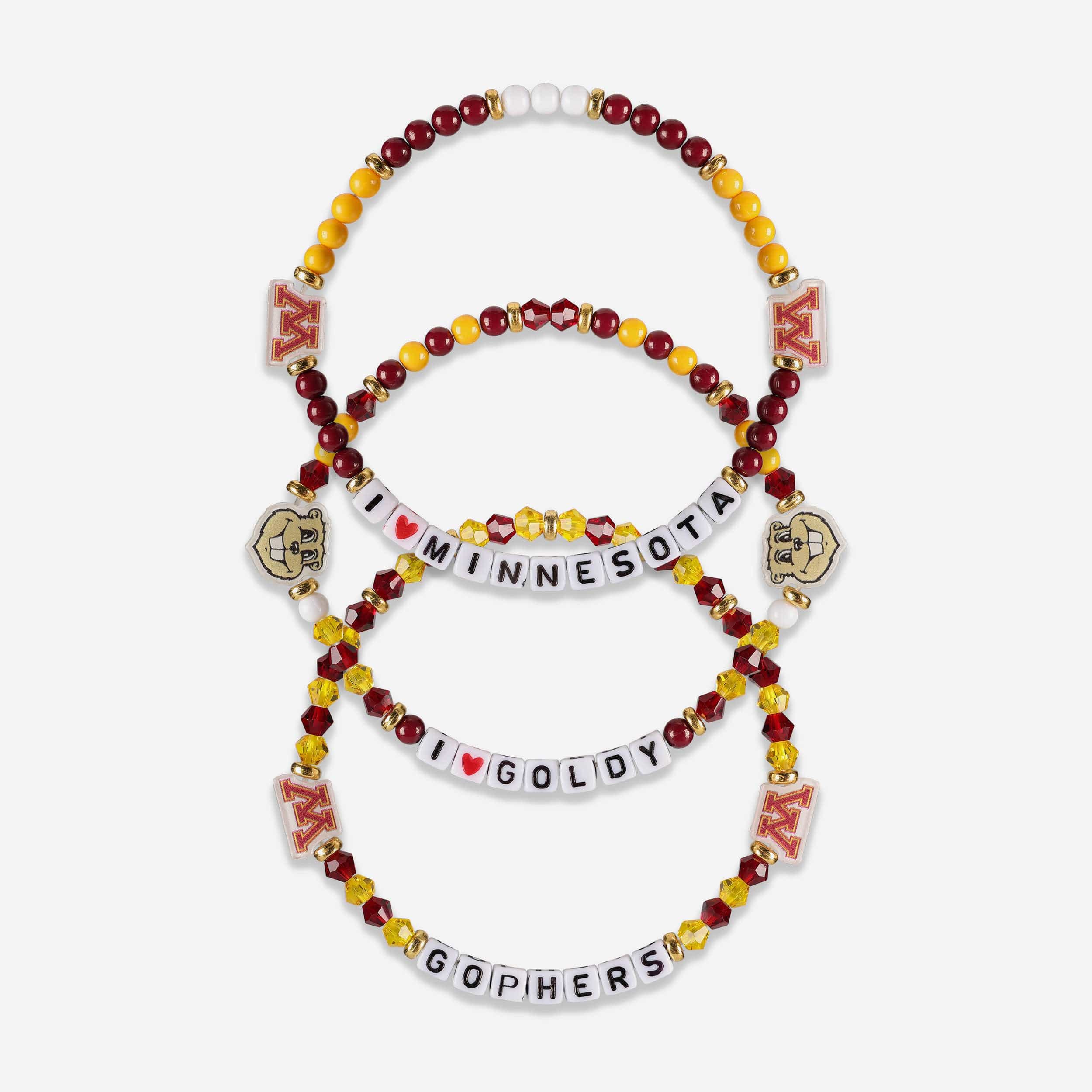 Minnesota Golden Gophers 3 Pack Friendship Bracelet
