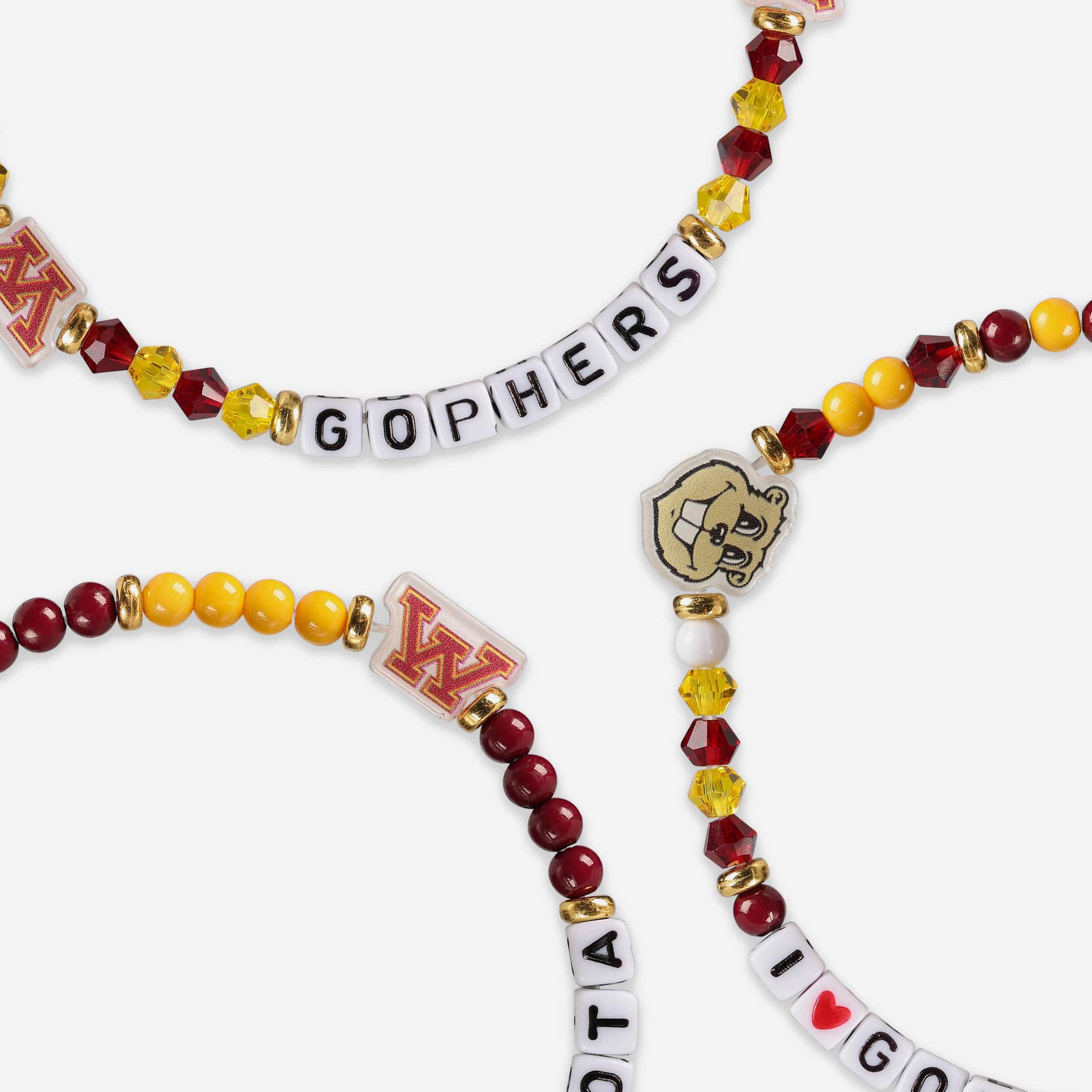Minnesota Golden Gophers 3 Pack Friendship Bracelet - Image 2