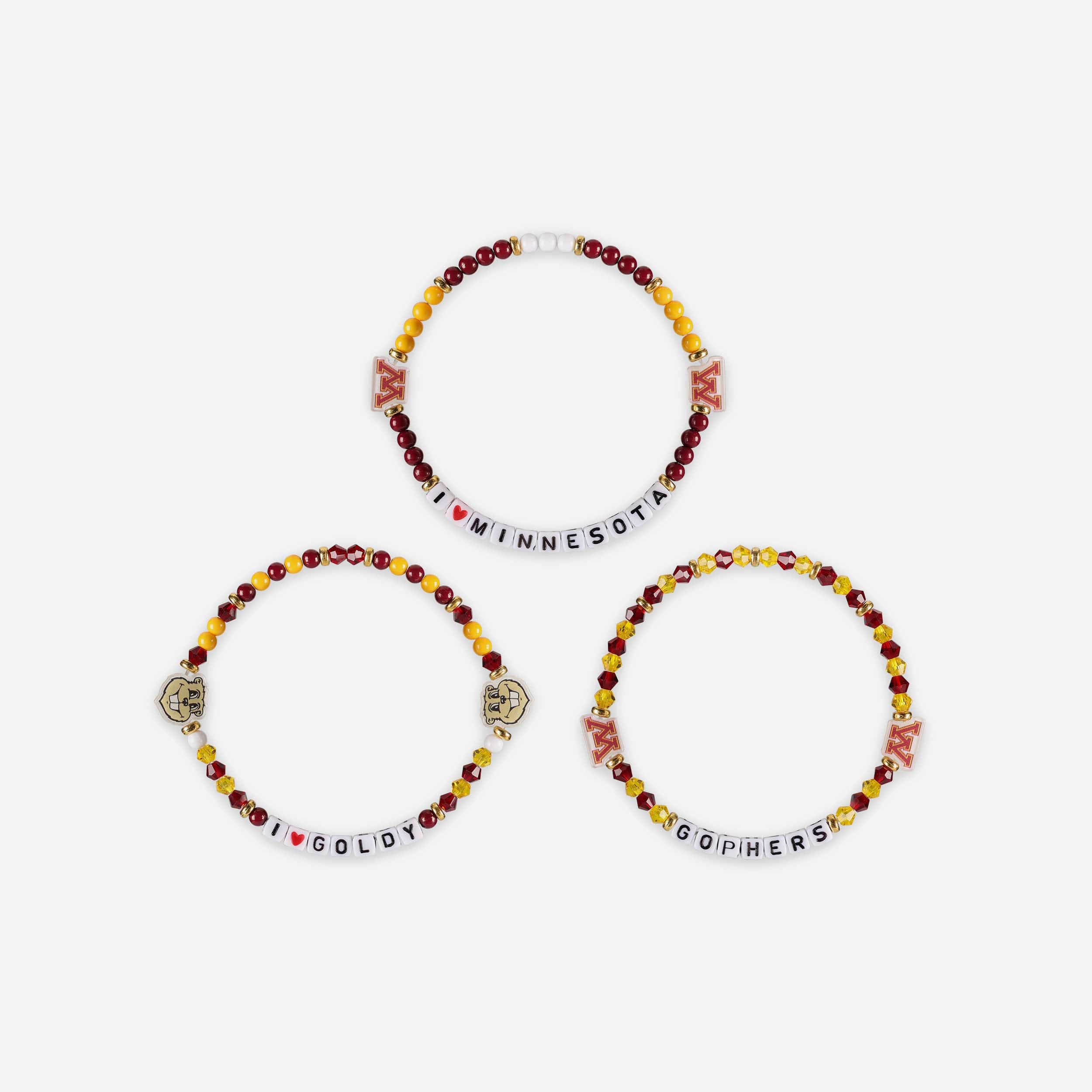 Minnesota Golden Gophers 3 Pack Friendship Bracelet - Image 3