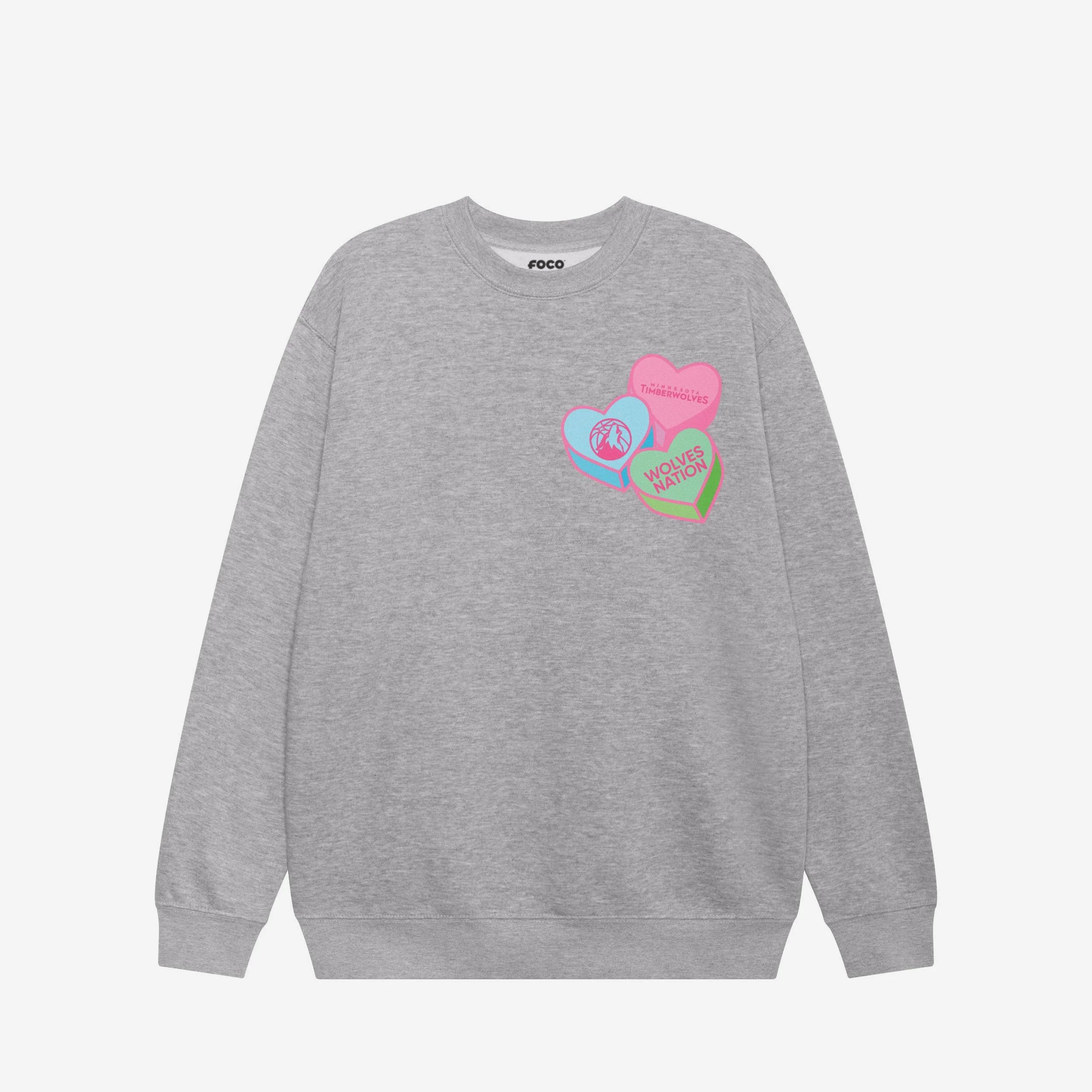 Minnesota Timberwolves Candy Heart Crew Neck Sweatshirt - Image 3